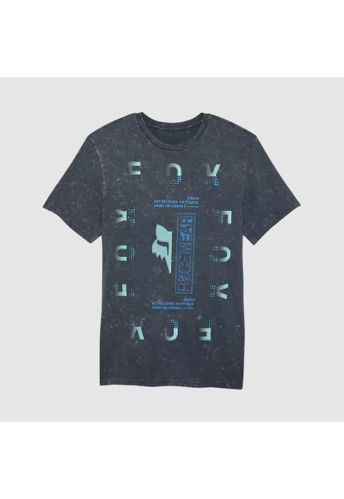 Polera Lifestyle Throttle Azul Vintage Oscuro Fox-0