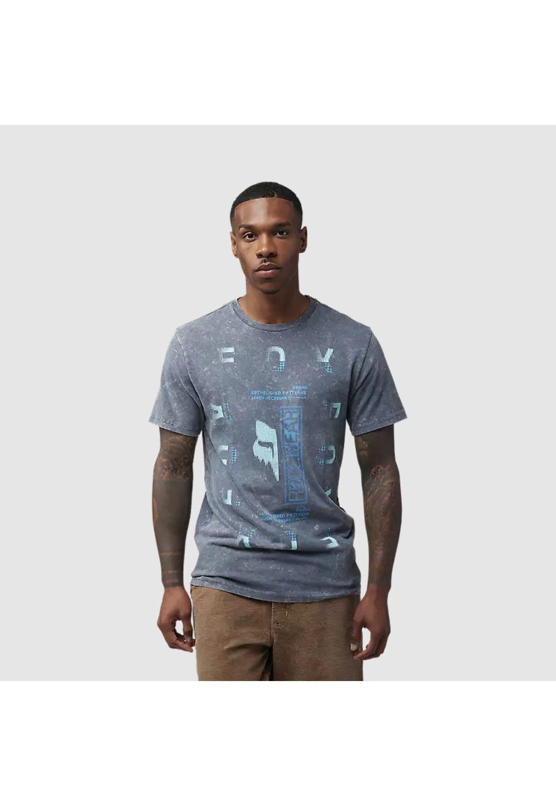 Polera Lifestyle Throttle Azul Vintage Oscuro Fox-2