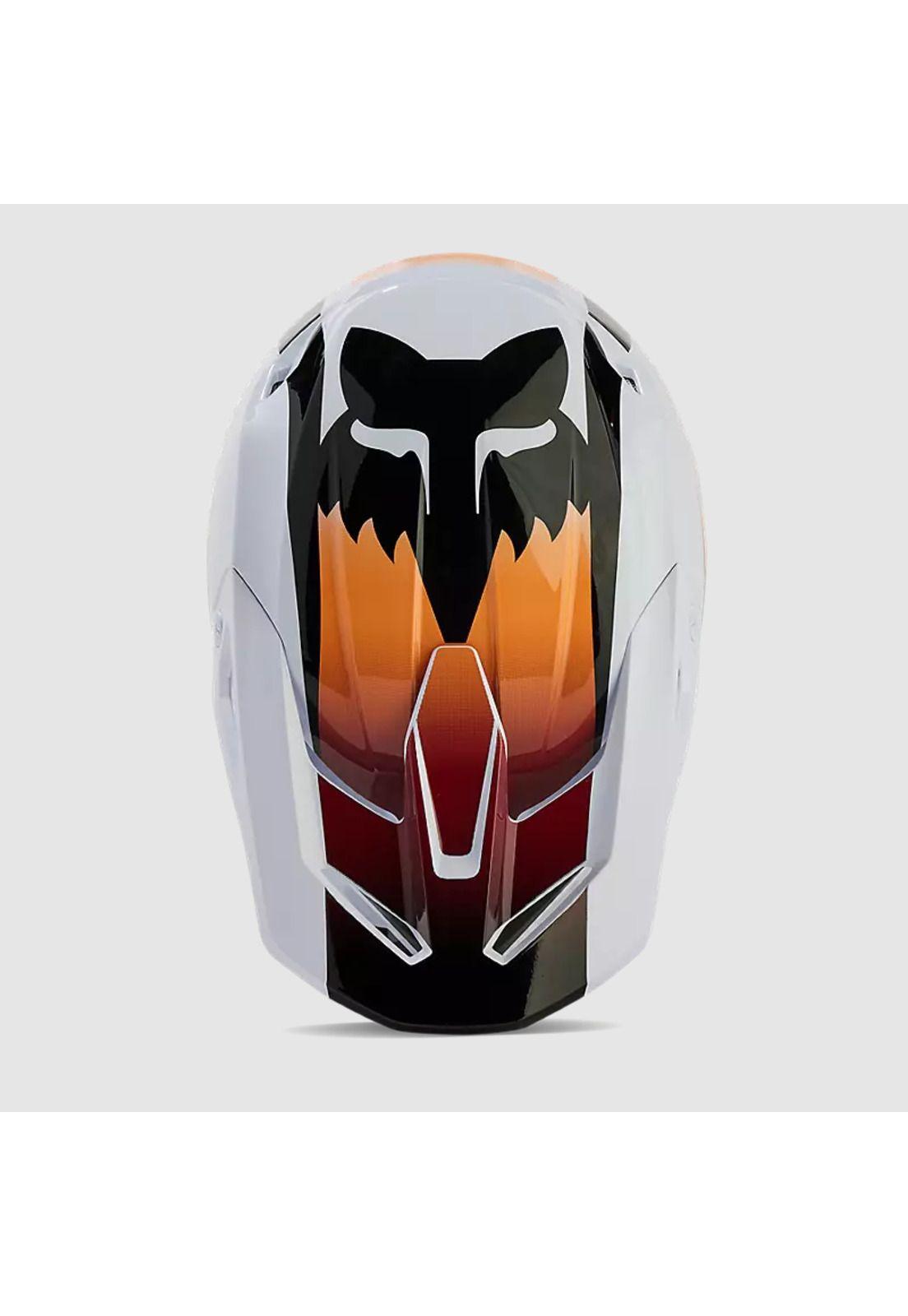 Casco Moto V1 Flora Blanco/Negro Fox-3