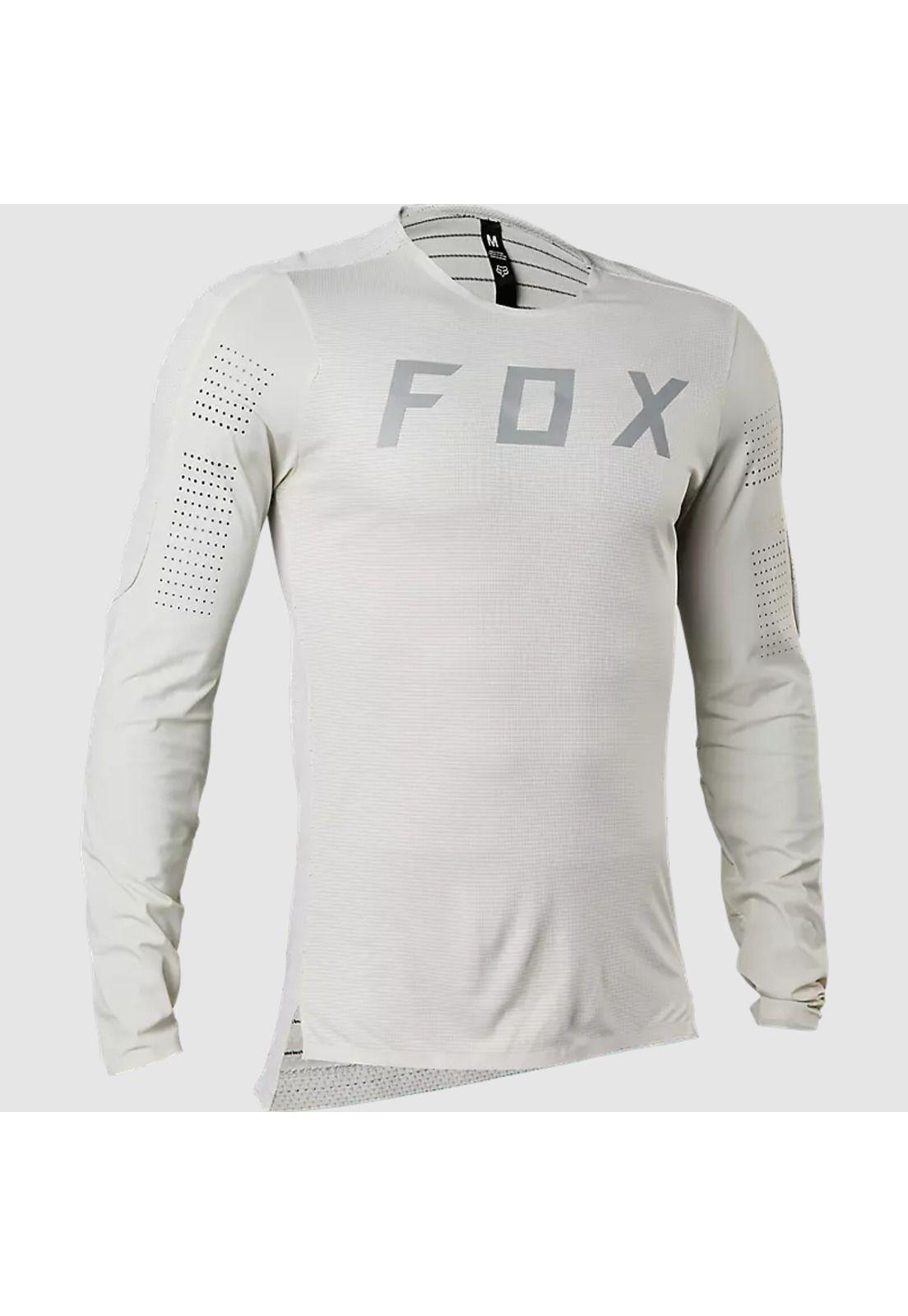 Polera Bicicleta Flexair Pro Manga Larga Blanco Fox-0