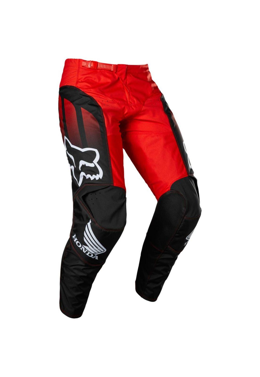 Pantalon Moto 180 Honda Negro/Rojo Fox-0