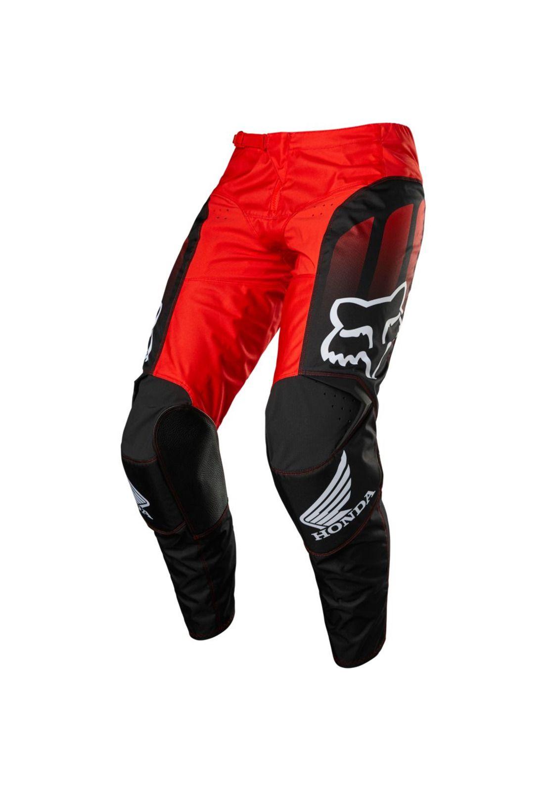 Pantalon Moto 180 Honda Negro/Rojo Fox-1