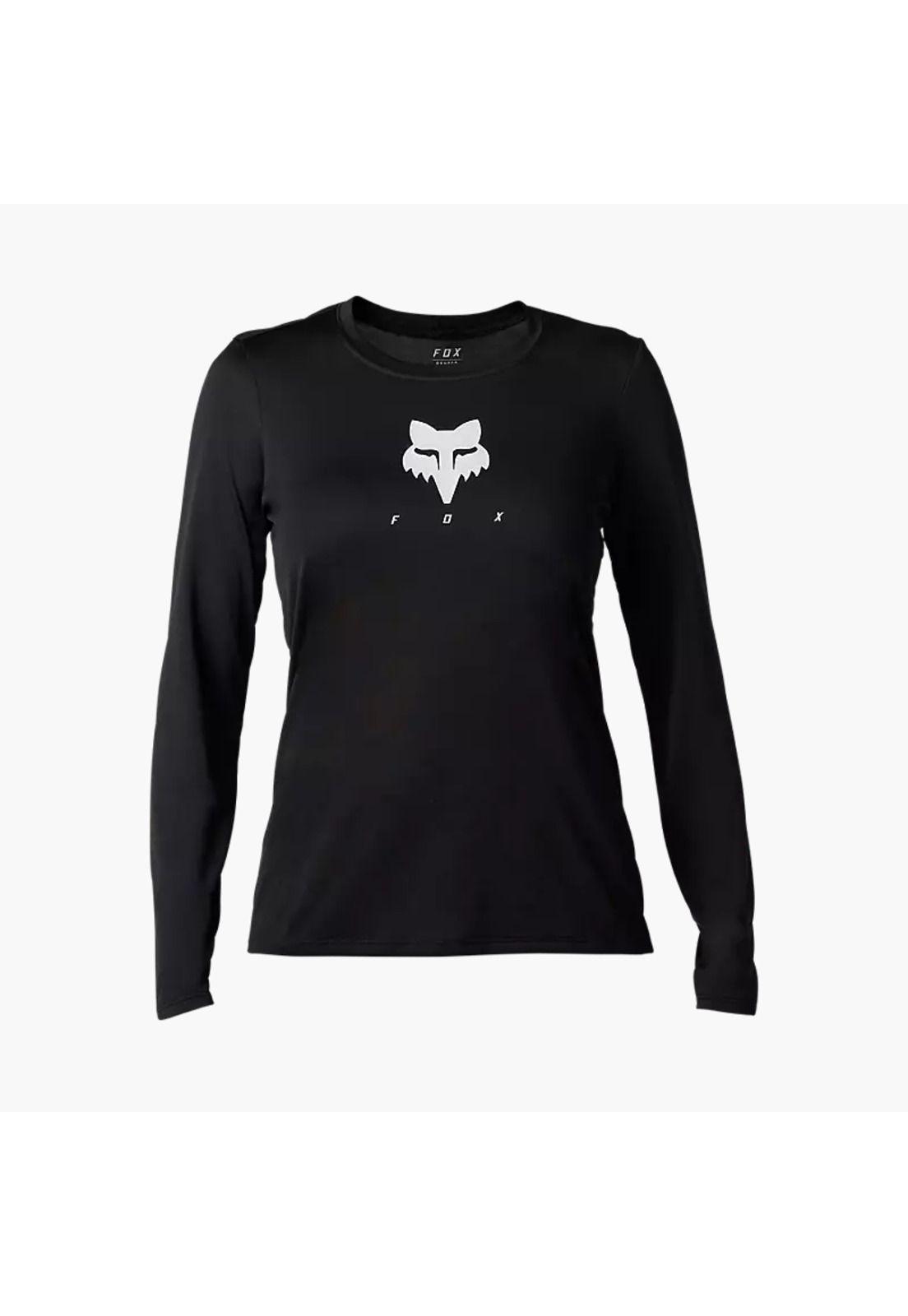 Polera Bicicleta Mujer Ranger Trudri™ Manga Larga Negro Fox-0