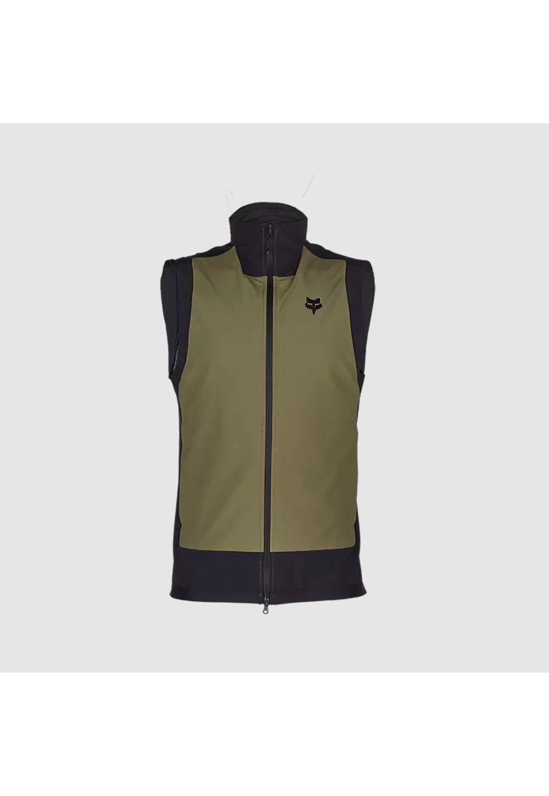 Chaqueta Bicicleta Defend Fire Alpha Sin Mangas Verde Oliva Fox-0