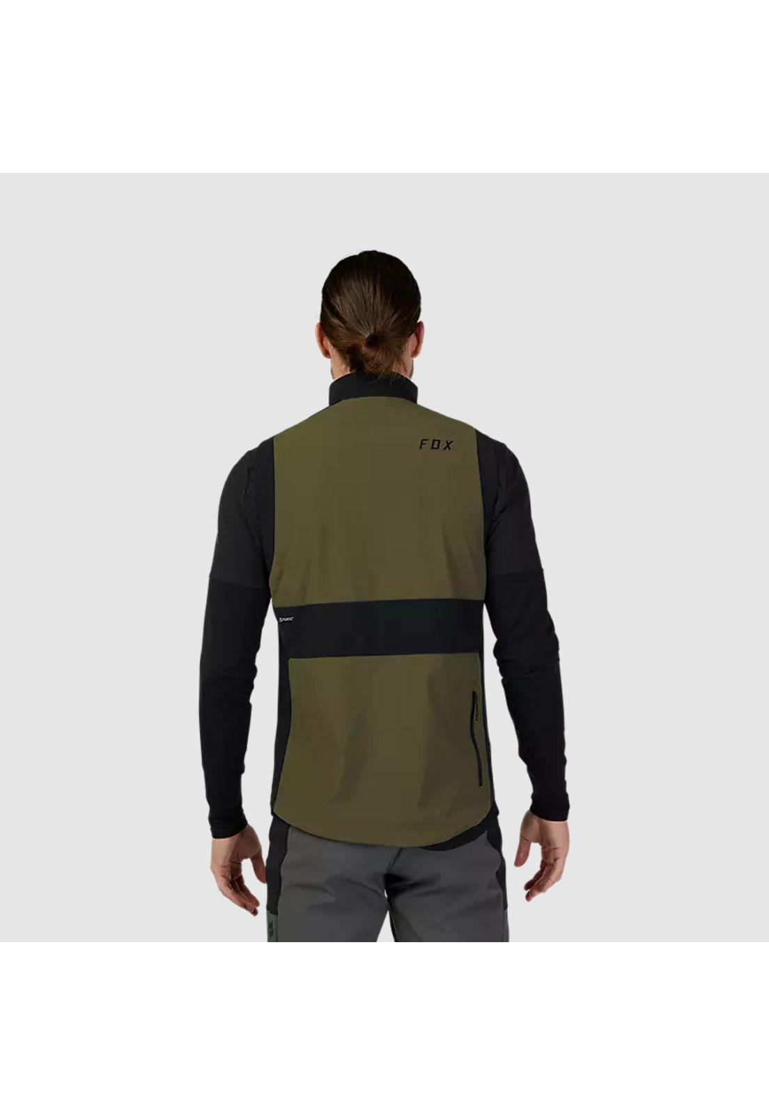 Chaqueta Bicicleta Defend Fire Alpha Sin Mangas Verde Oliva Fox-2
