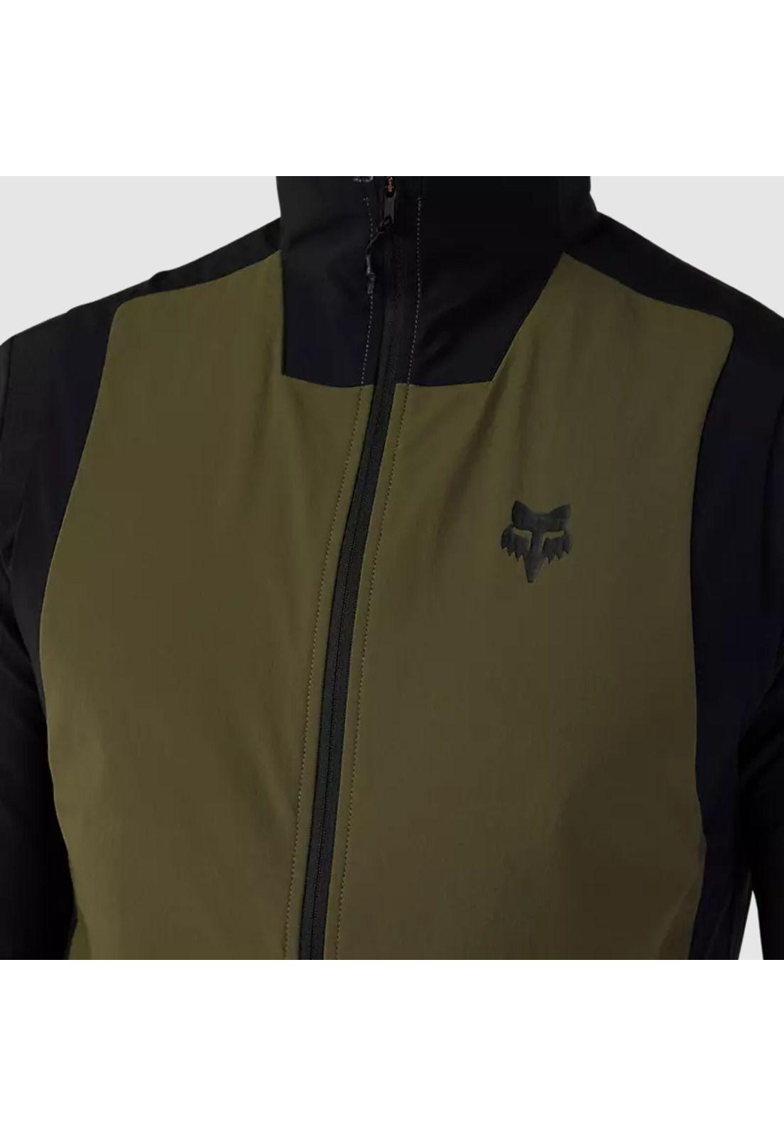 Chaqueta Bicicleta Defend Fire Alpha Sin Mangas Verde Oliva Fox-4