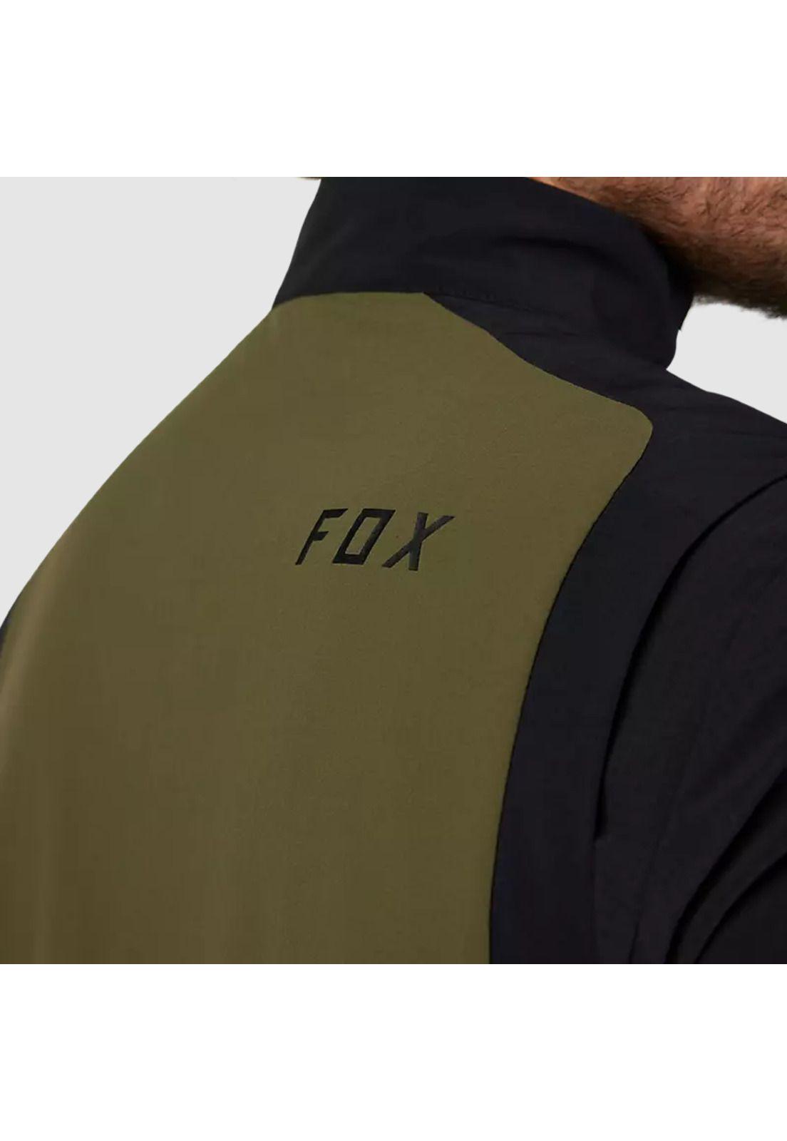 Chaqueta Bicicleta Defend Fire Alpha Sin Mangas Verde Oliva Fox-7