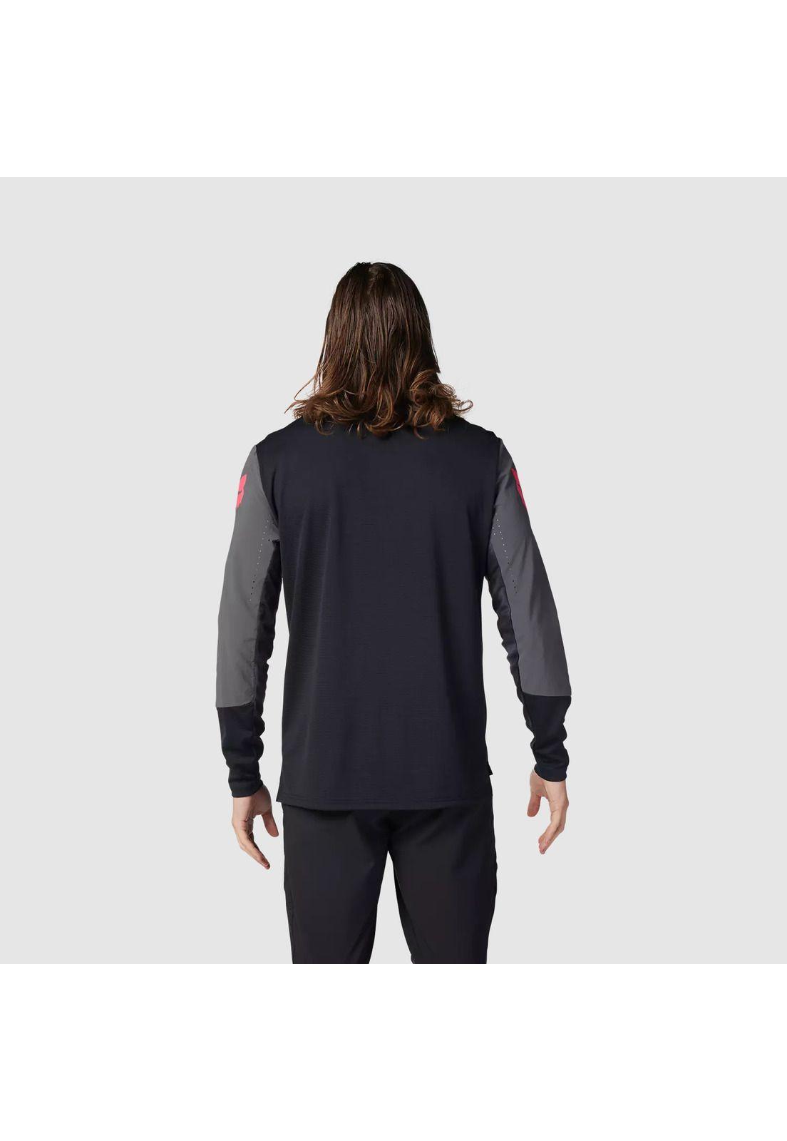 Polera Bicicleta Defend Taunt Manga Larga Negro Fox-3