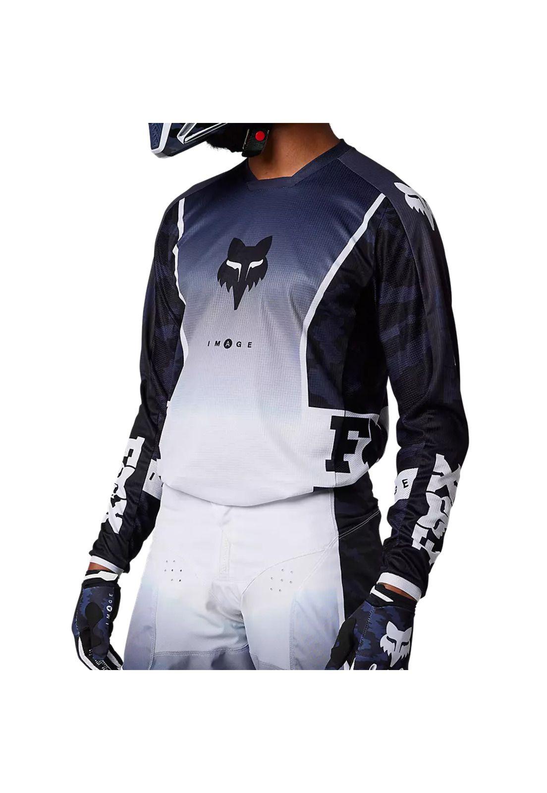 Polera Moto 180 Nuklr Azul/Blanco Fox-1