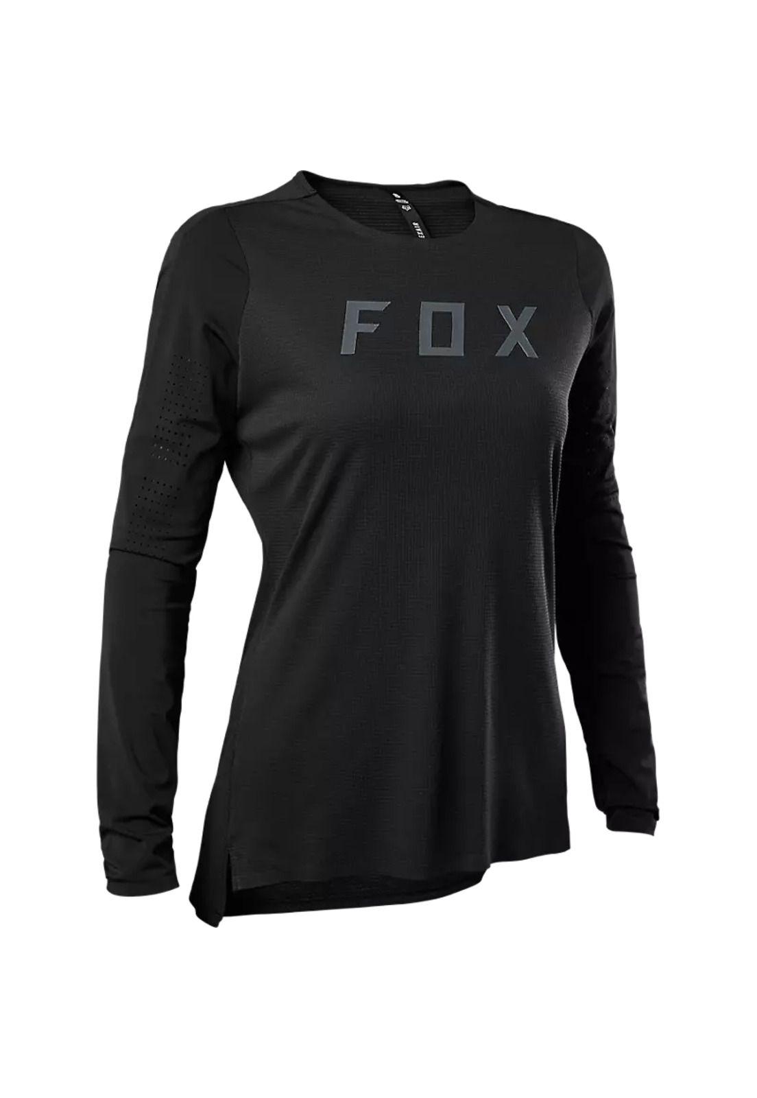 Polera Bicicleta Mujer Flexair Pro Manga Larga Negro Fox-0