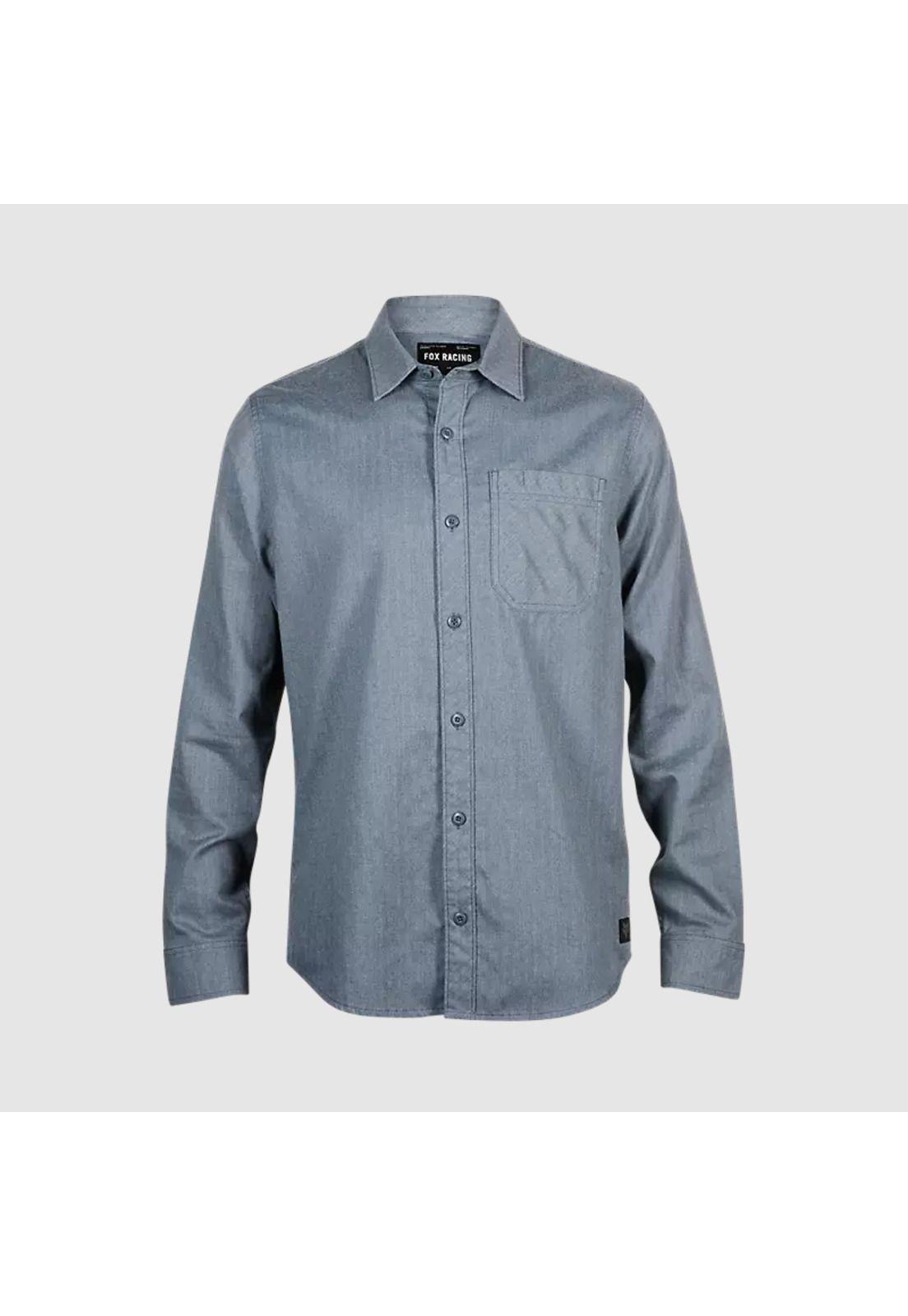 Camisa Lifestyle Level Up Woven Gris Azulado Fox-2