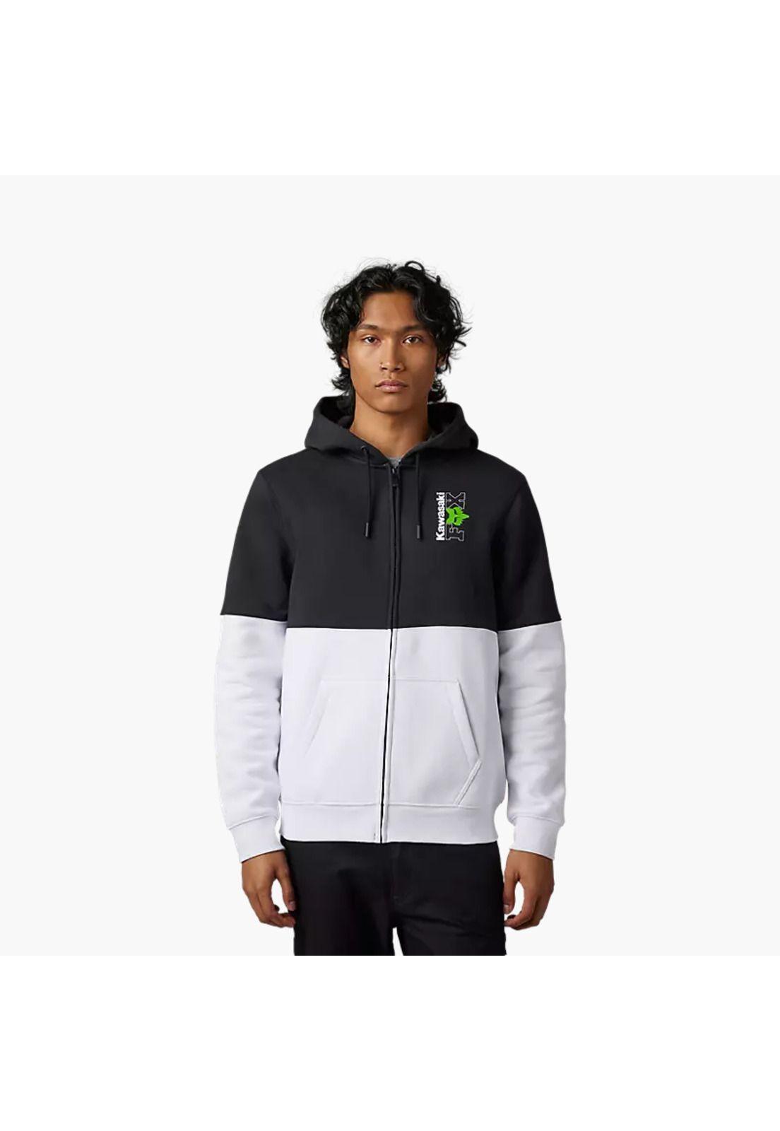 Poleron Lifestyle X Kawasaki Negro/Blanco Fox-0