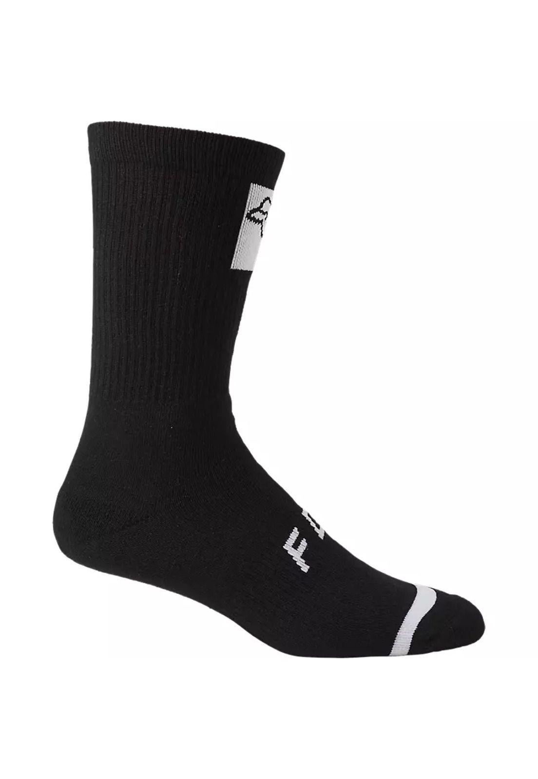 Calcetines Bicicleta 8" Defend Crew Negro Fox-0