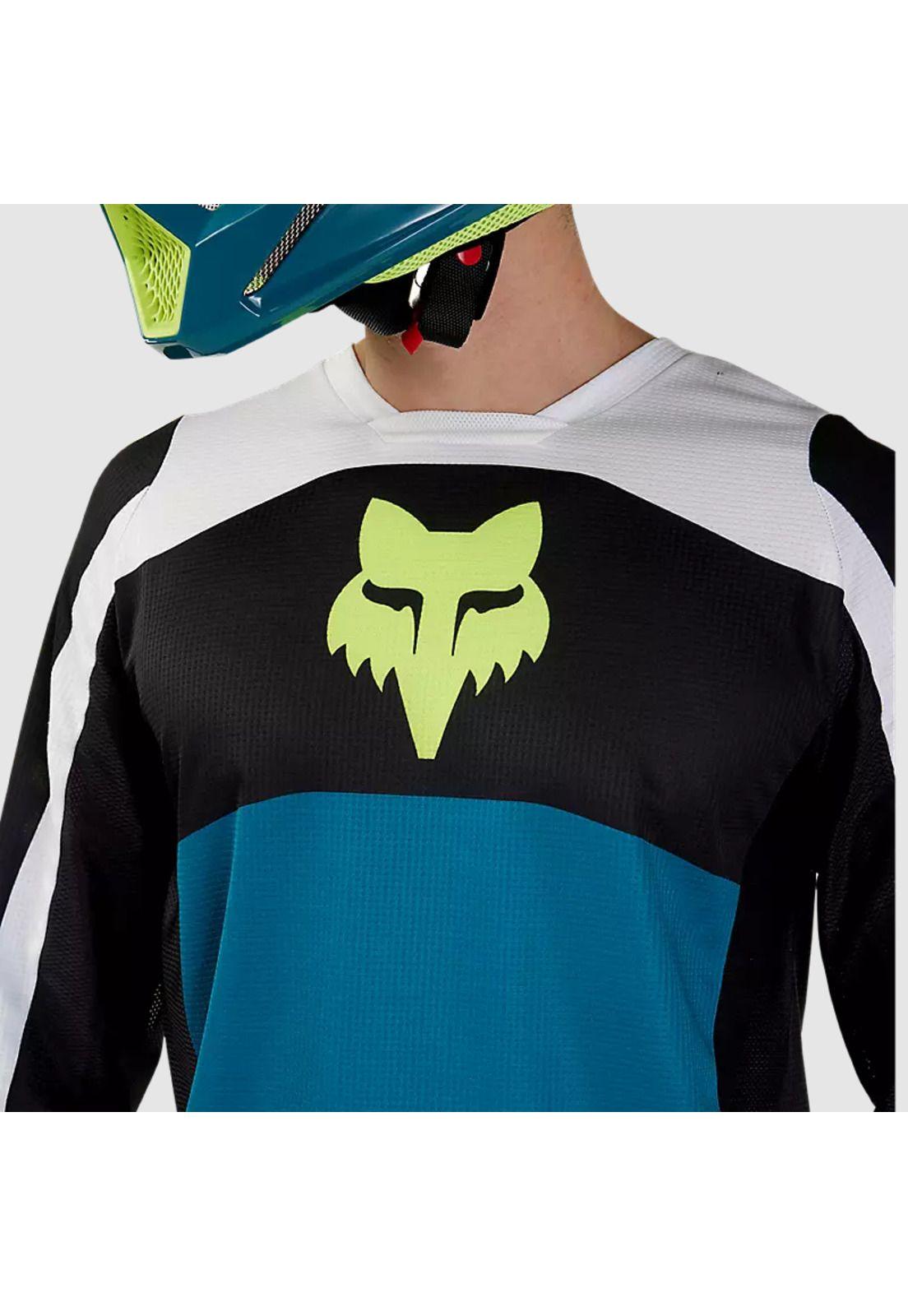 Polera Moto 180 Nitro Azul/Amarillo Fox-2