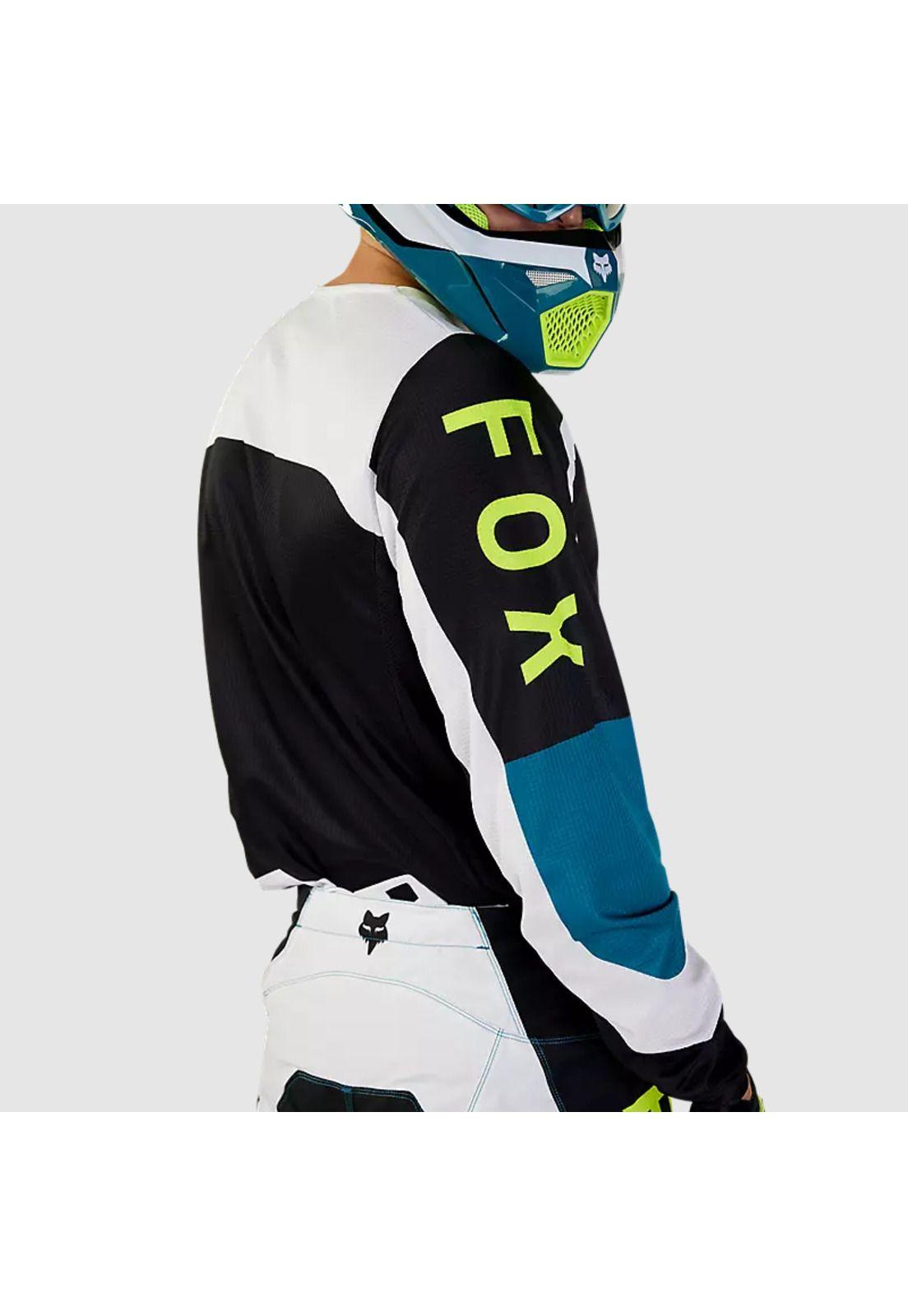 Polera Moto 180 Nitro Azul/Amarillo Fox-4