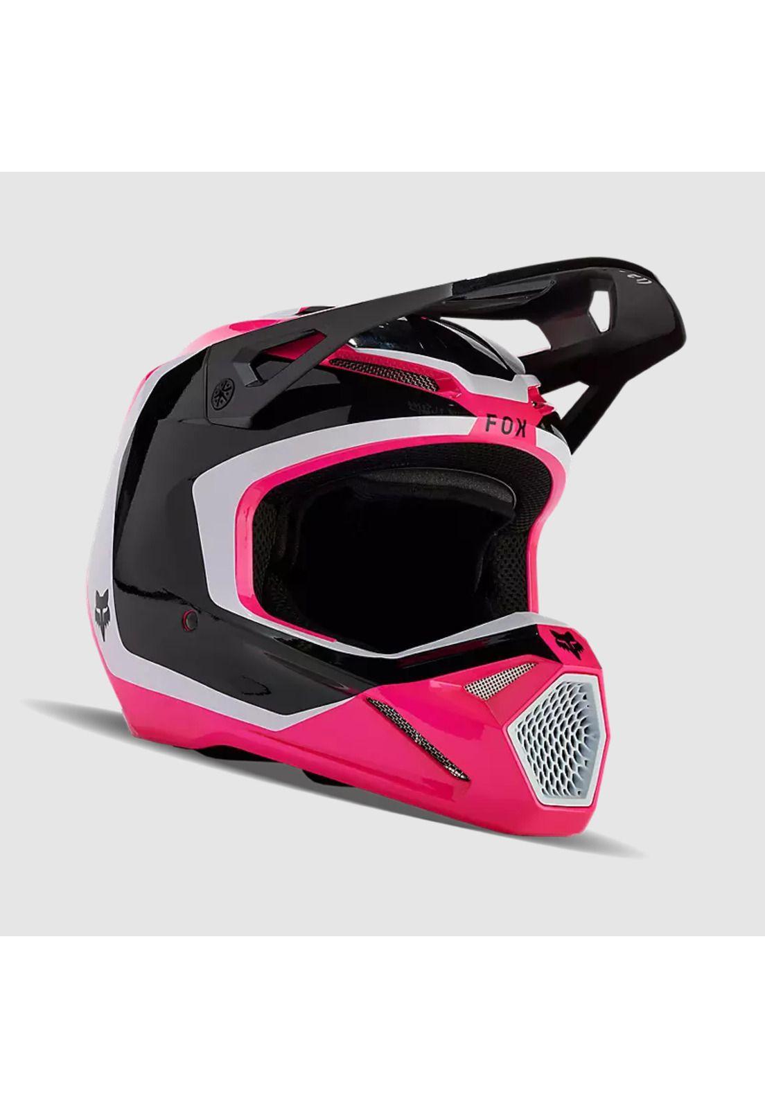 Casco Moto Niño V1 Nitro Rosado Fox-0