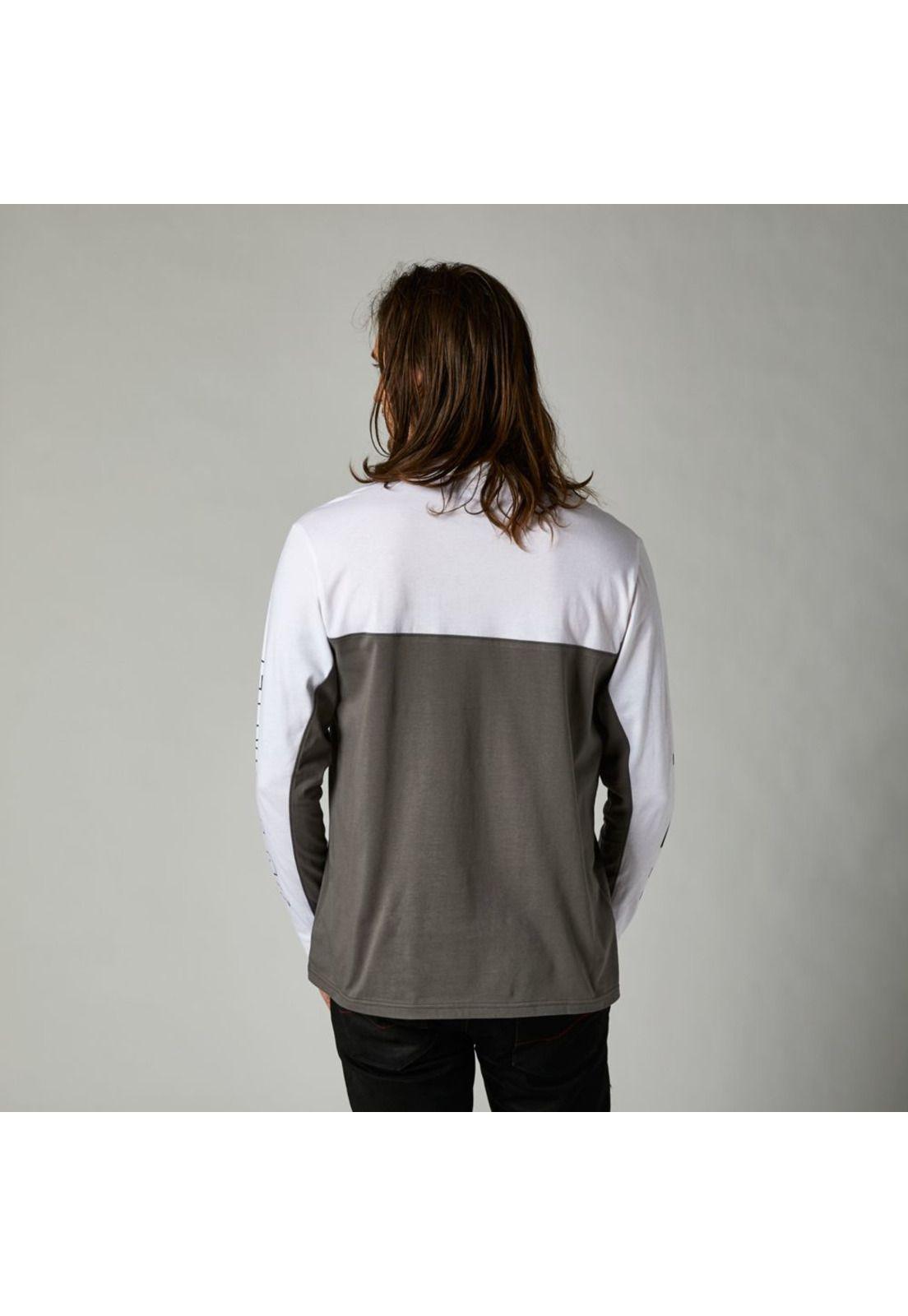 Polera Lifestyle Manga Larga Skew Blanco Fox-2