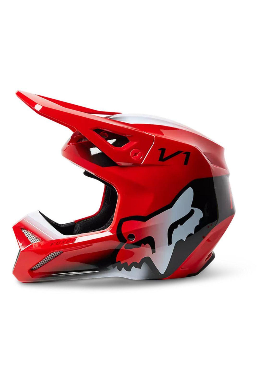 Casco Moto V1 Toxsyk Rojo/Negro Fox-2
