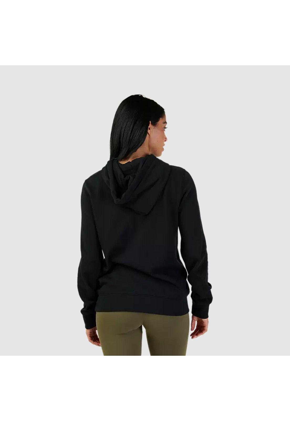 Poleron Lifestyle Mujer Canguro Fox Head Negro/Rosado Fox-4