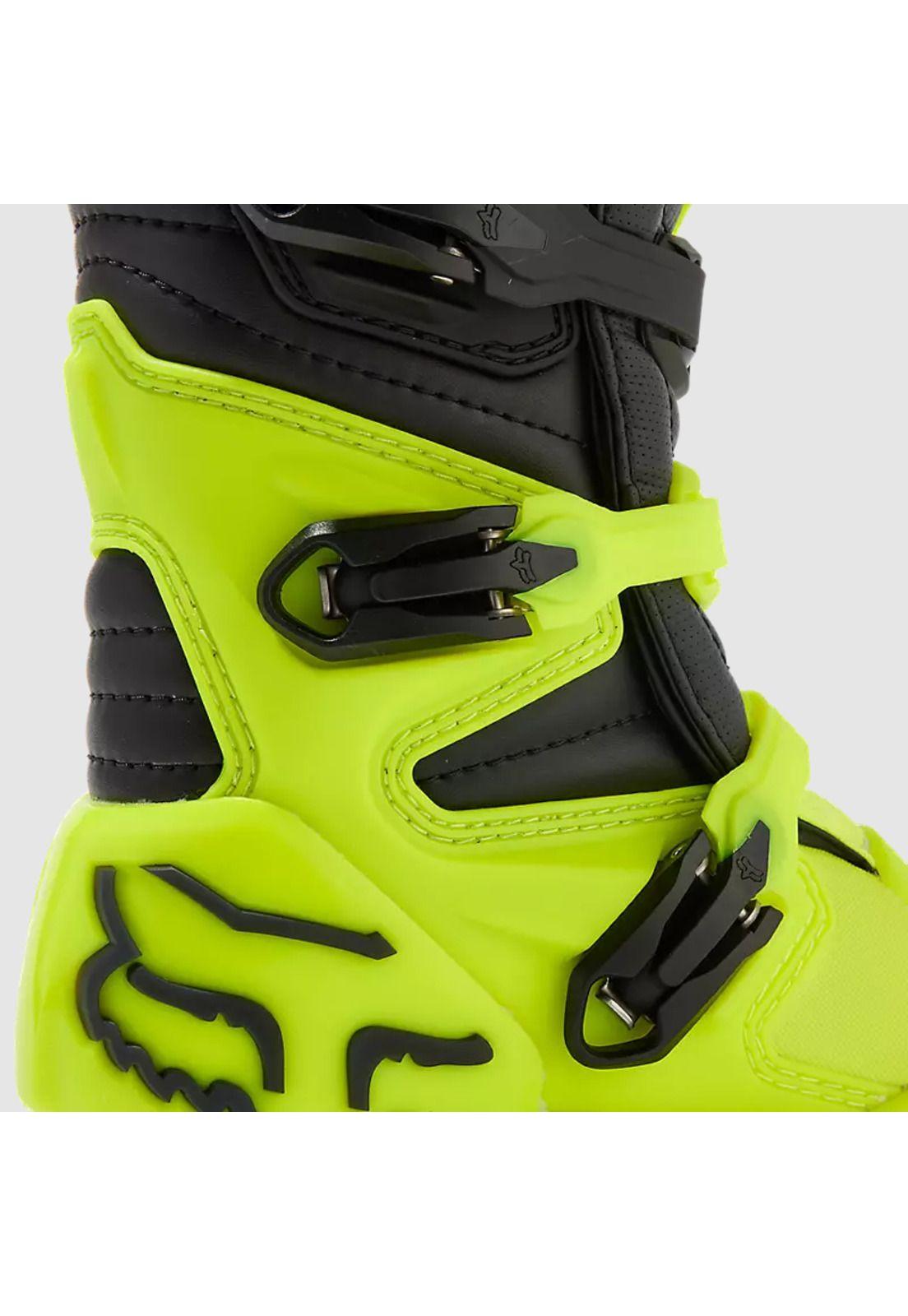 Botas Moto Niño Comp Amarillo Fluor Fox-6