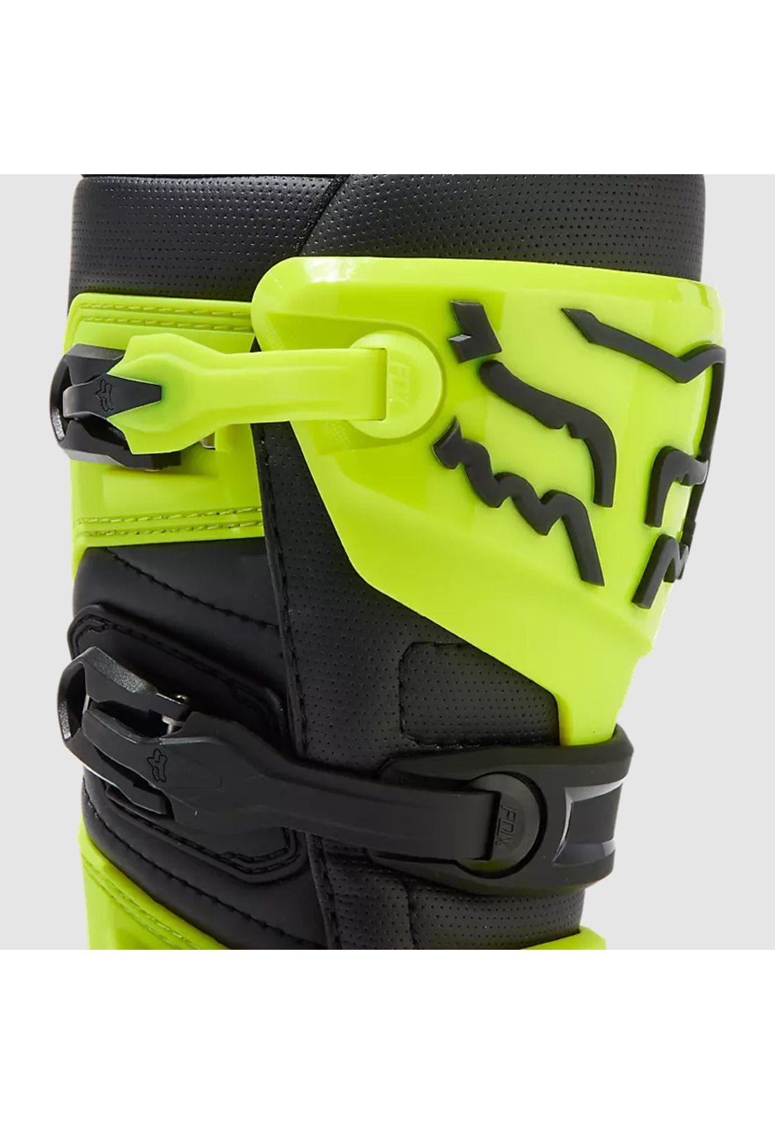 Botas Moto Niño Comp Amarillo Fluor Fox-8