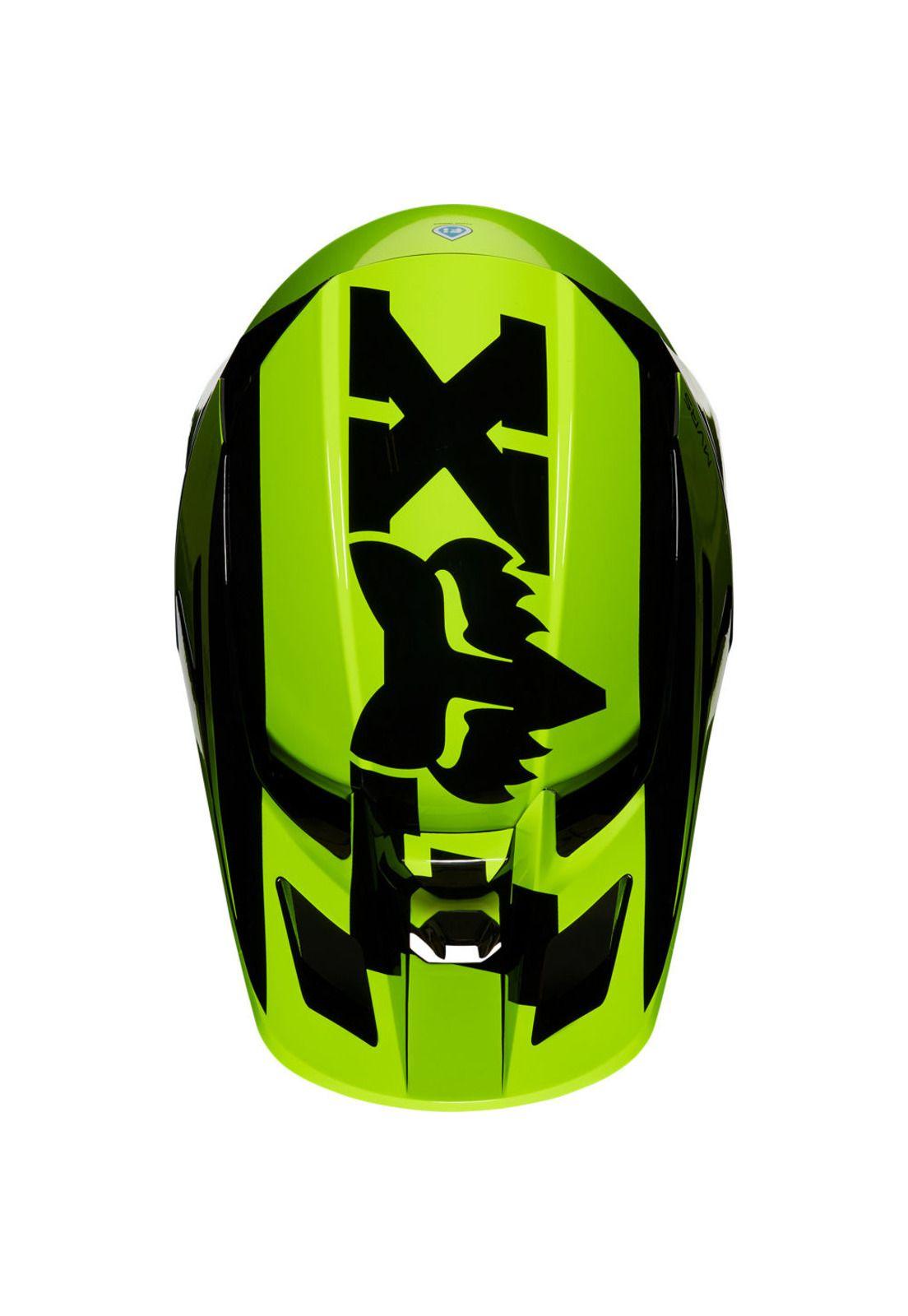 Casco Moto Niño V2 Hayl Amarillo Fox-2