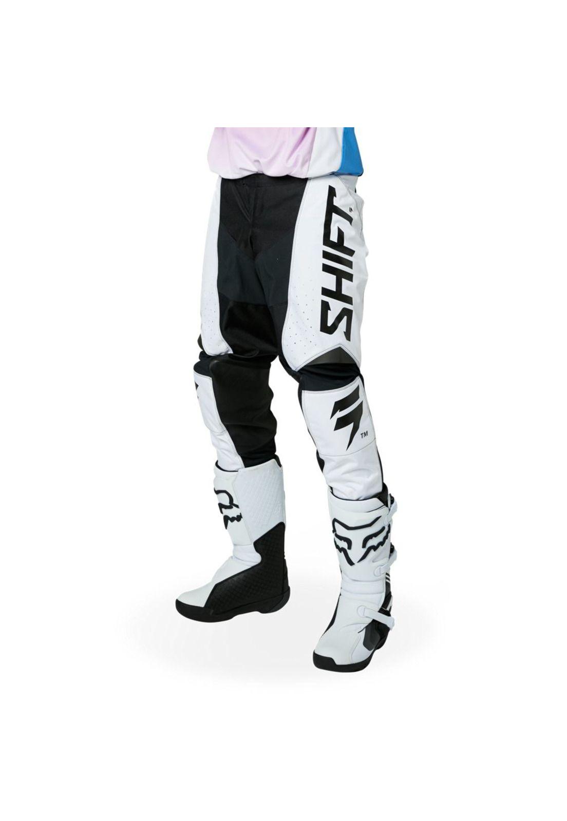 Pantalon Moto White Label Trac Blanco Shift-2
