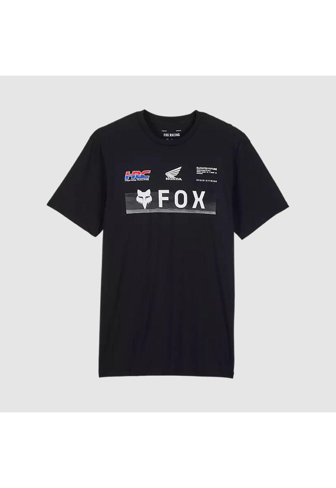 Polera Lifestyle Fox x Honda Negro Fox-0