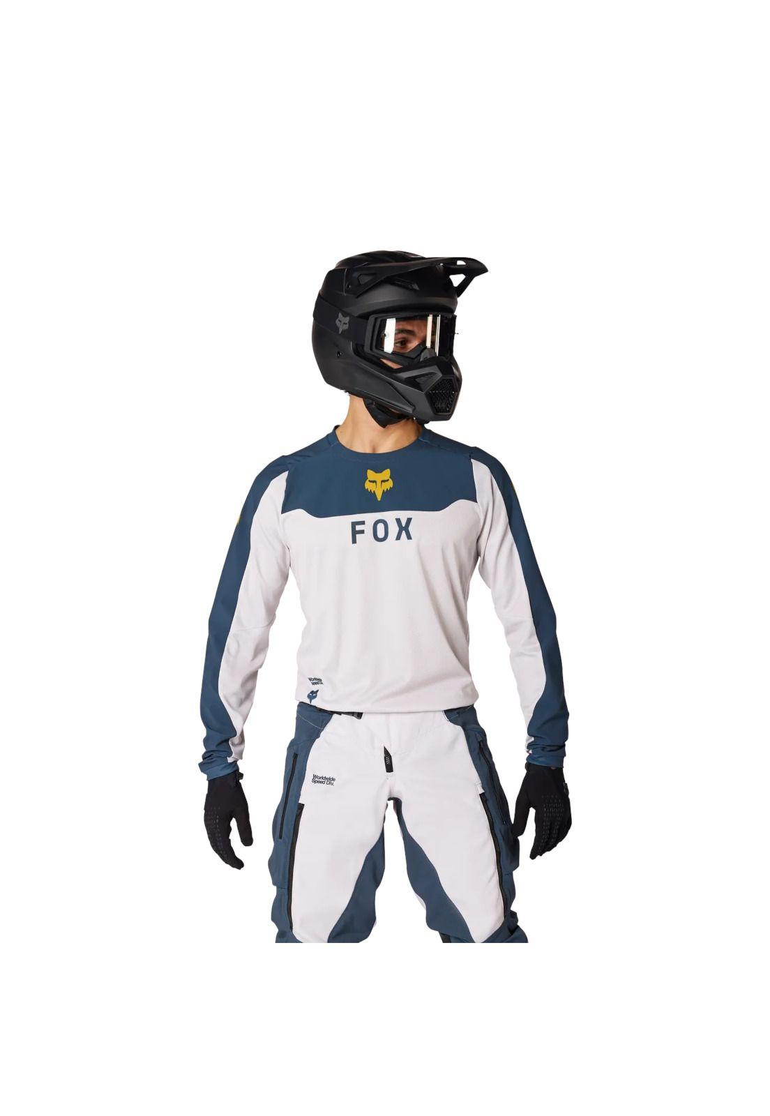 Polera Moto Ranger Off-Road Blanco Crema Fox-2