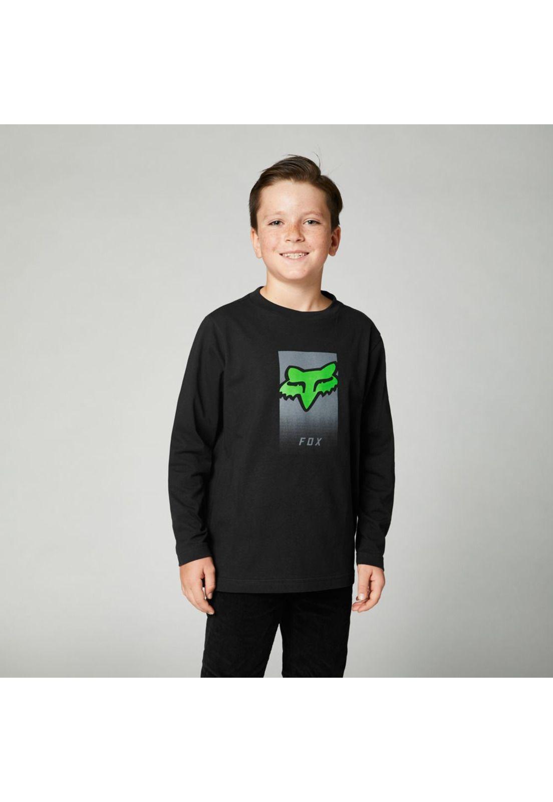 Polera Lifestyle Niño Manga Larga Dier Negro Fox-0