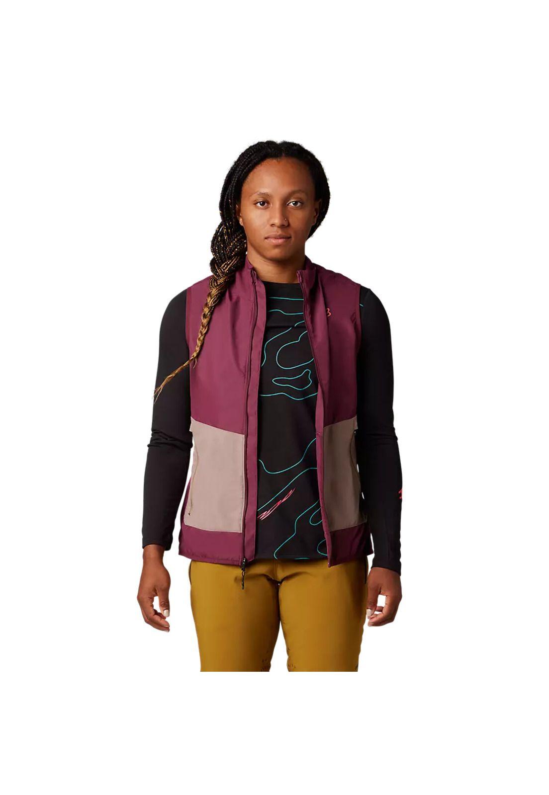 Chaqueta Bicicleta Ranger Wind Sin Mangas Burdeo Fox-3