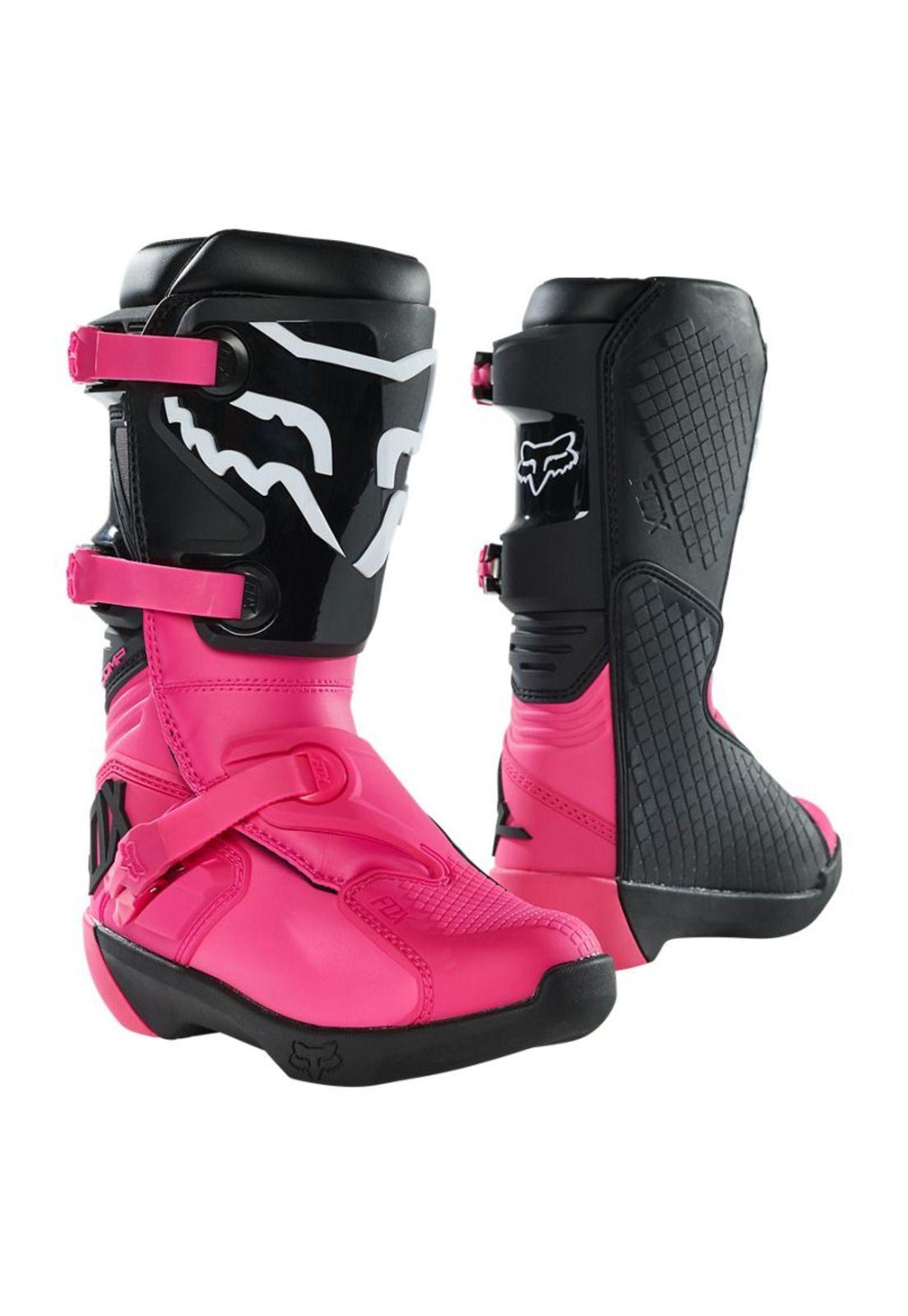 Botas Moto Niña Comp Rosado Fox-0