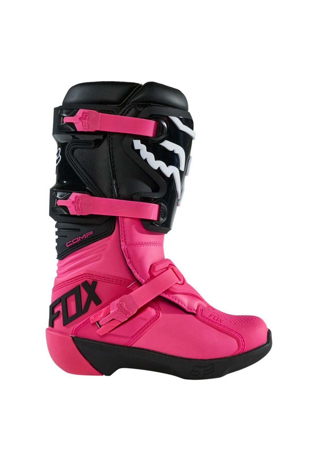 Botas Moto Niña Comp Rosado Fox-1
