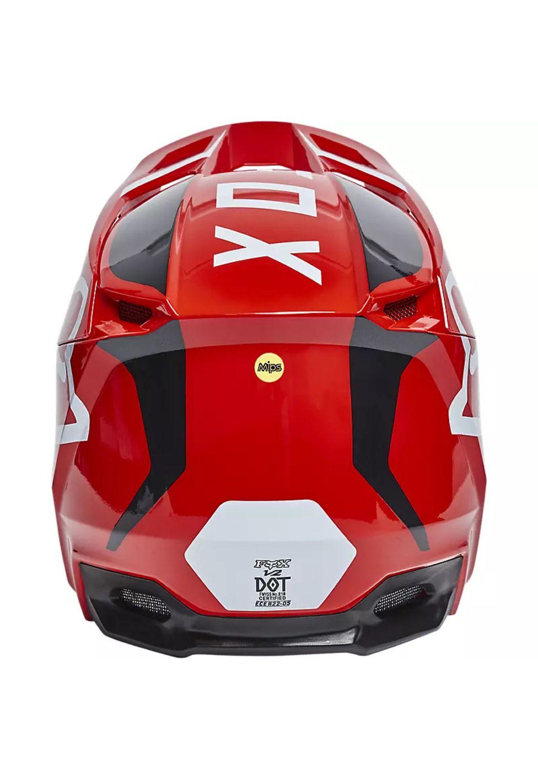 Casco Moto V2 Merz Rojo Fox-2