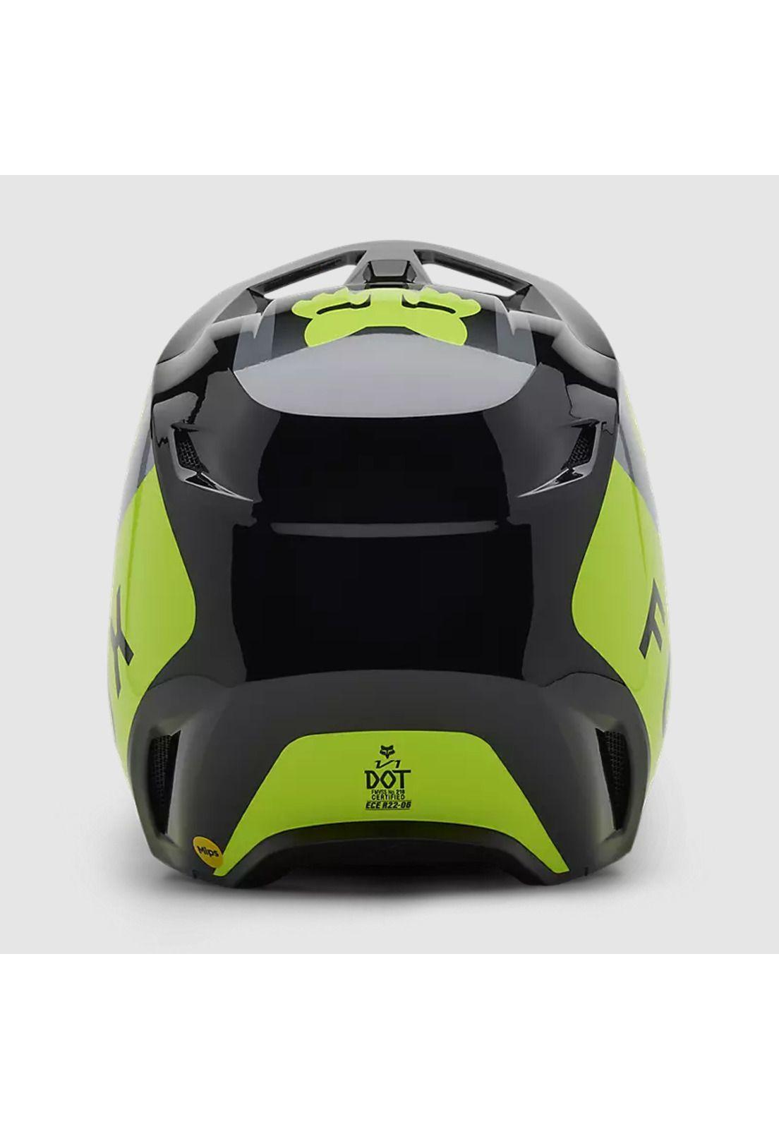 Casco Moto V1 Lean Gris/Amarillo Fox-4