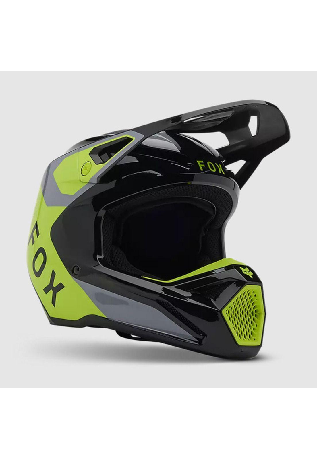 Casco Moto V1 Lean Gris/Amarillo Fox-1