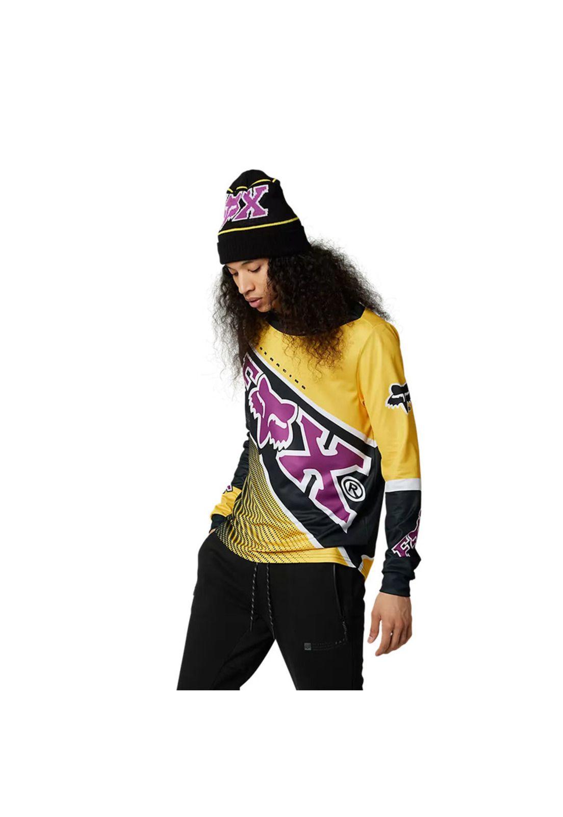 Polera Lifestyle Manga Larga Burm Amarillo Fox-1