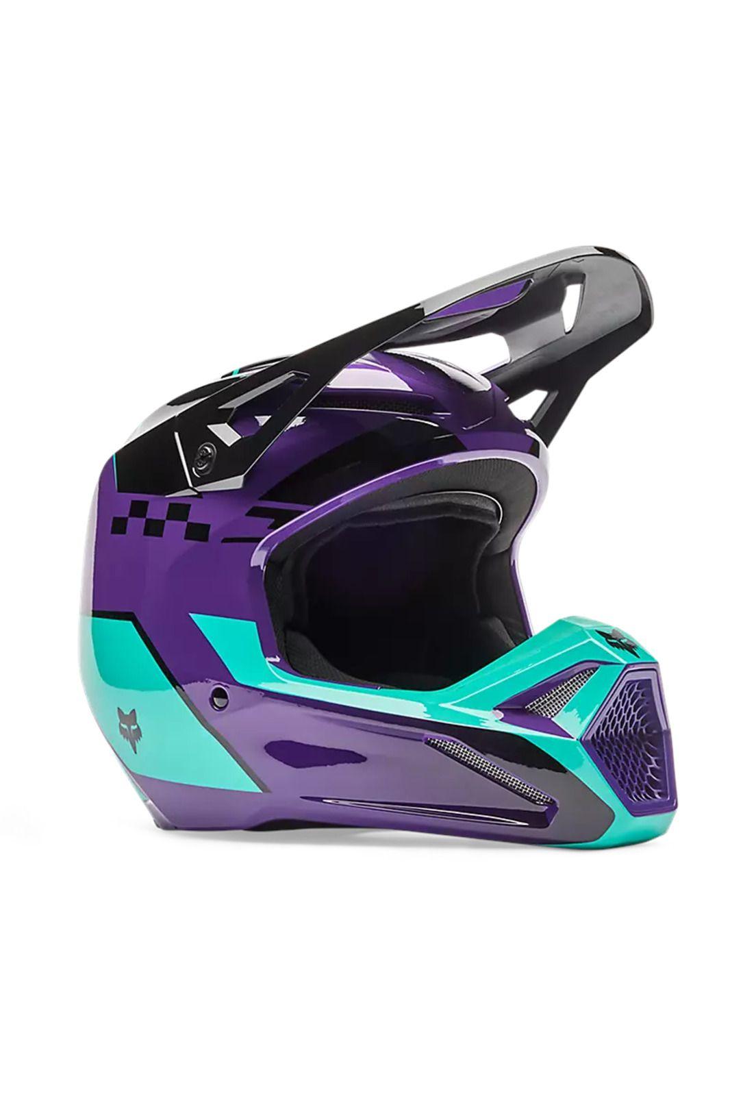 Casco Moto V1 Collect Morado Fox-1