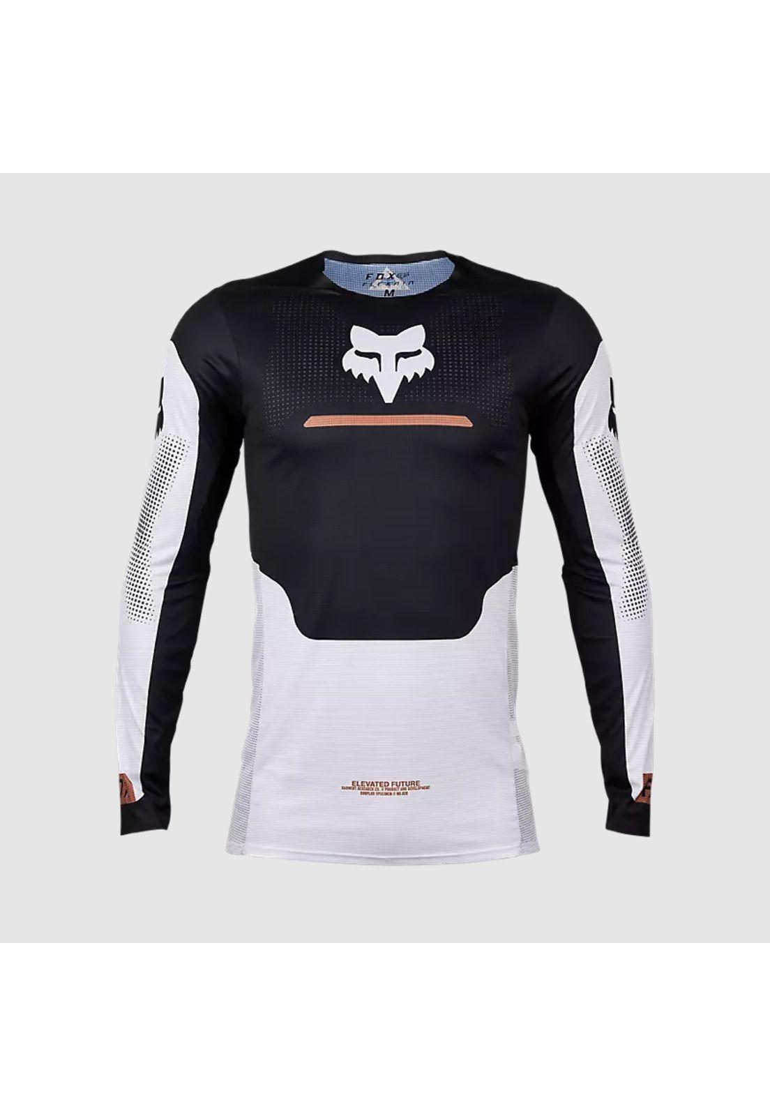 Polera Moto Flexair Optical Negro/Blanco Fox-0
