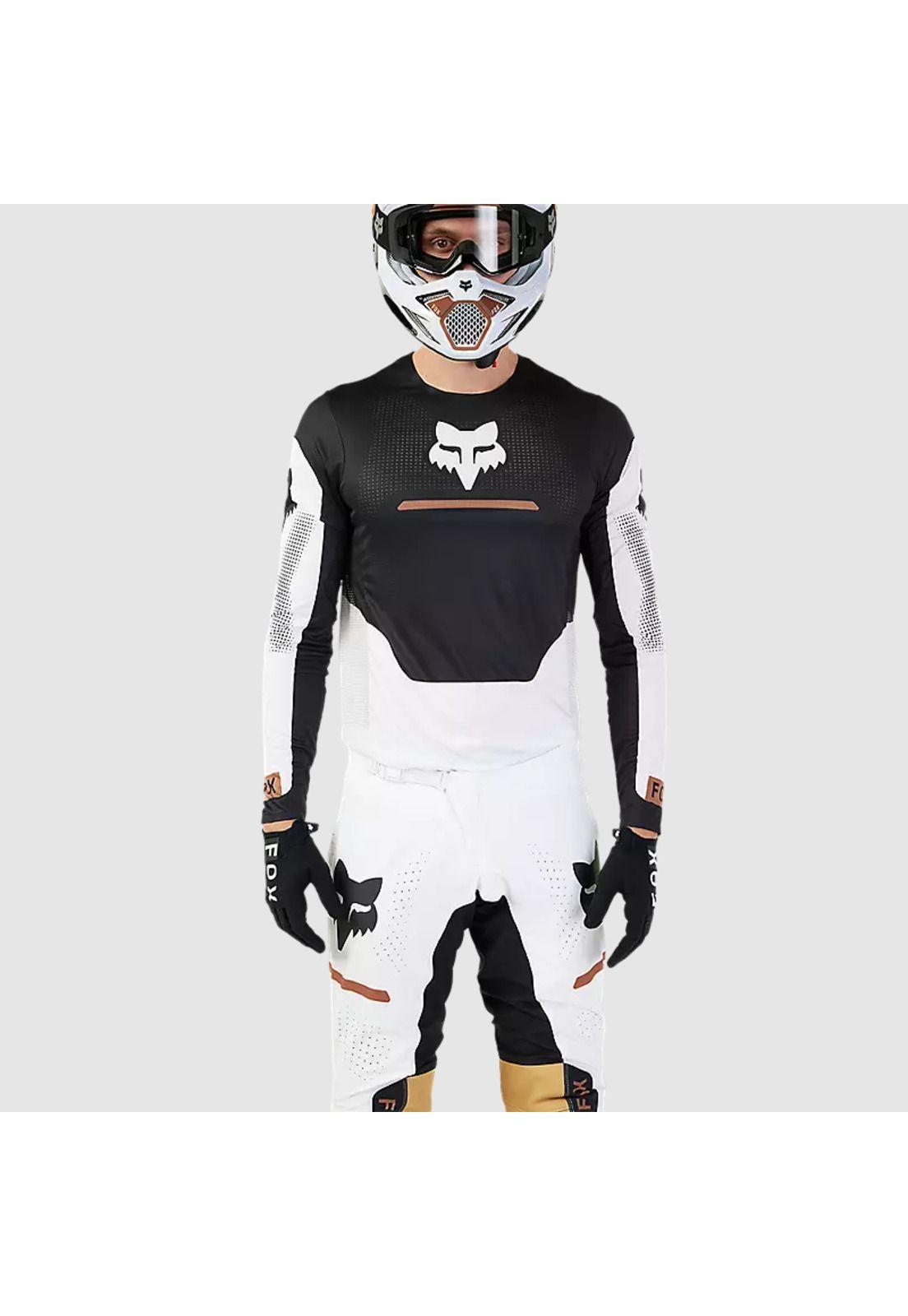 Polera Moto Flexair Optical Negro/Blanco Fox-1