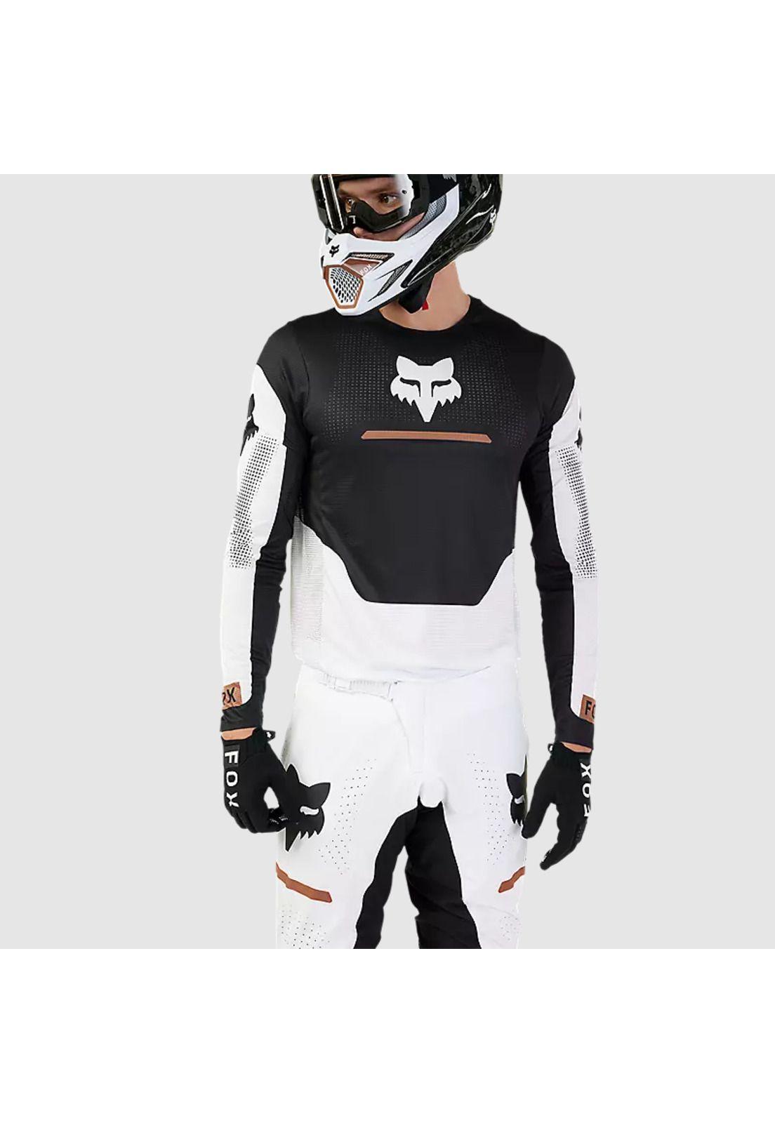 Polera Moto Flexair Optical Negro/Blanco Fox-3