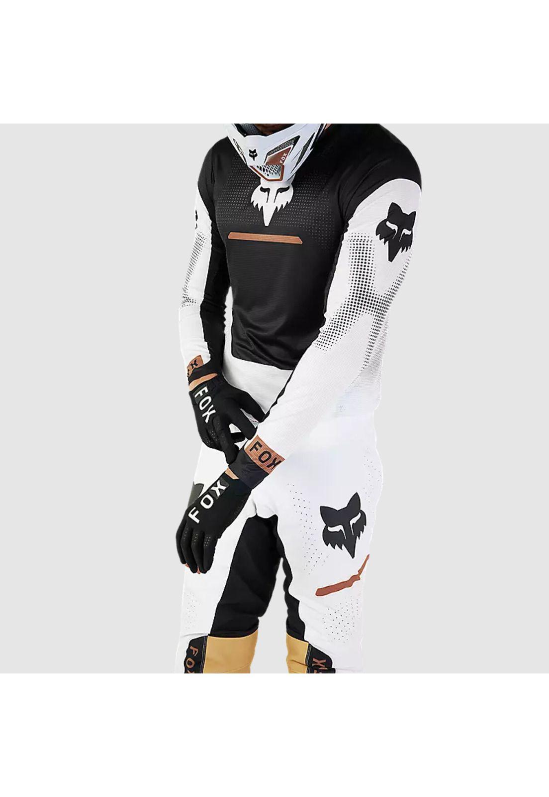 Polera Moto Flexair Optical Negro/Blanco Fox-5