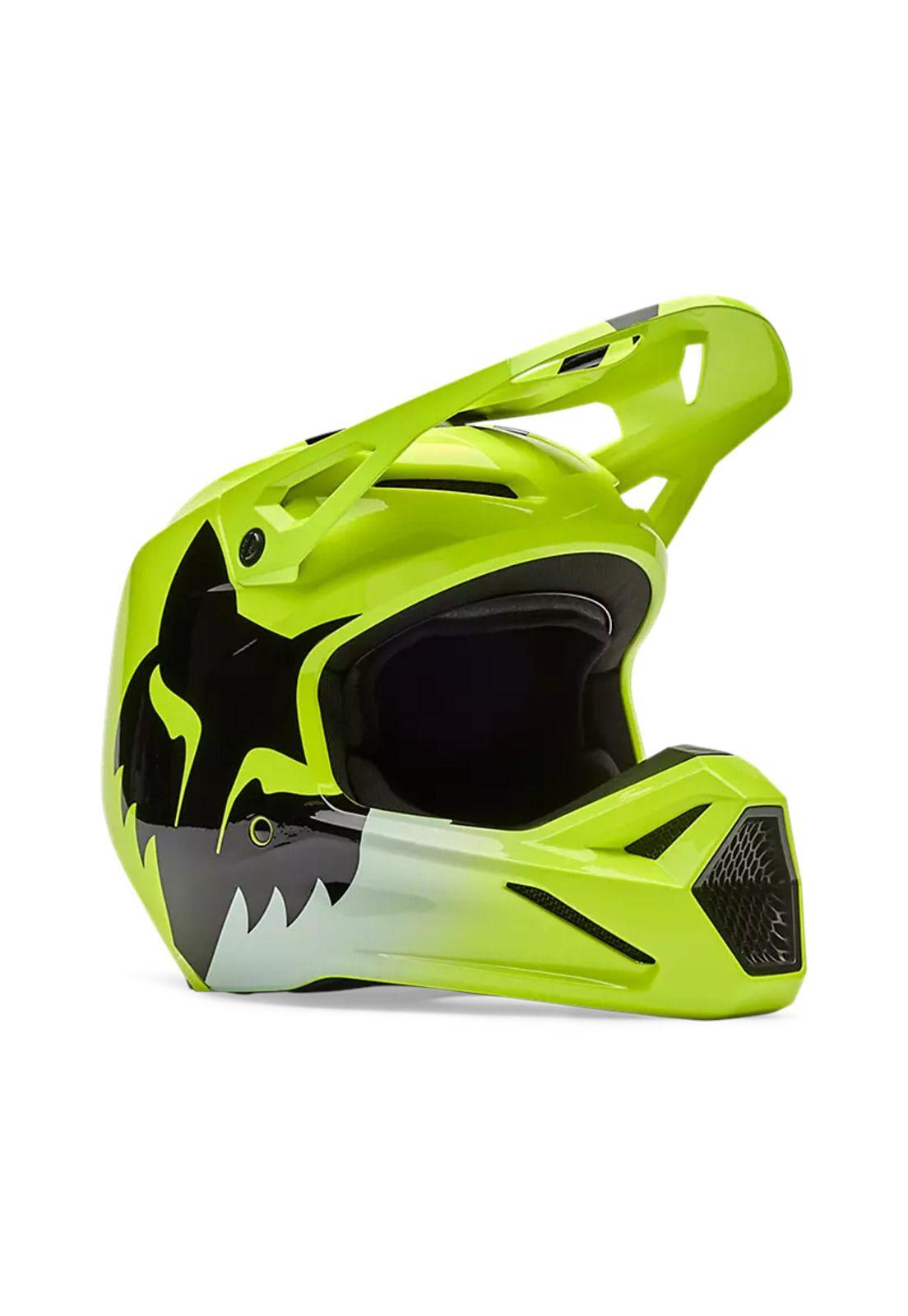 Casco Moto V1 Shield Amarillo Fox-1