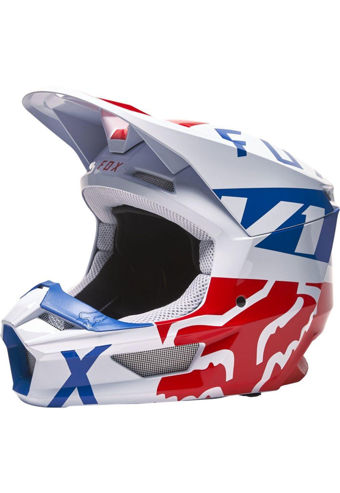 Casco Moto V1 Skew Blanco Fox-1