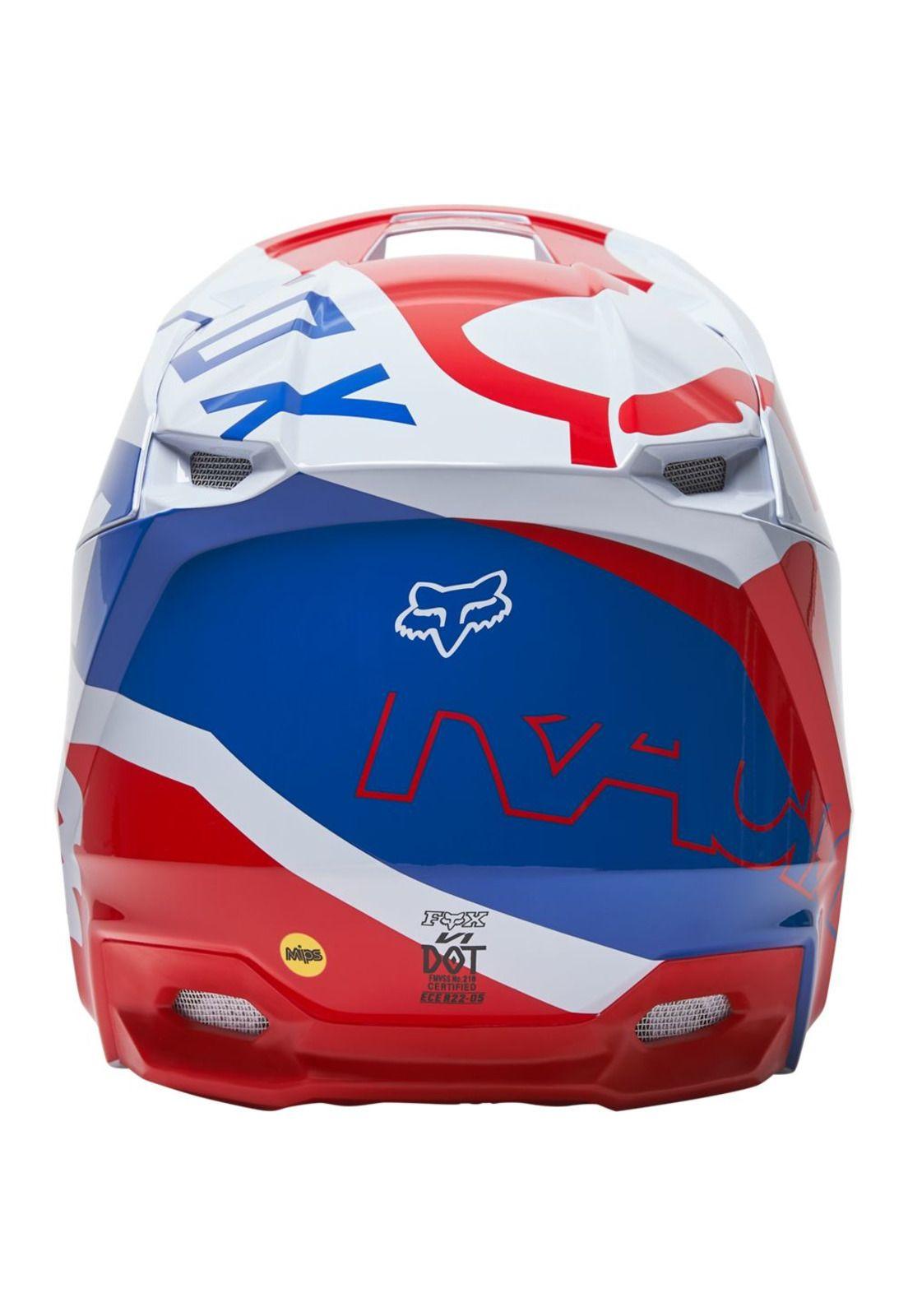 Casco Moto V1 Skew Blanco Fox-3
