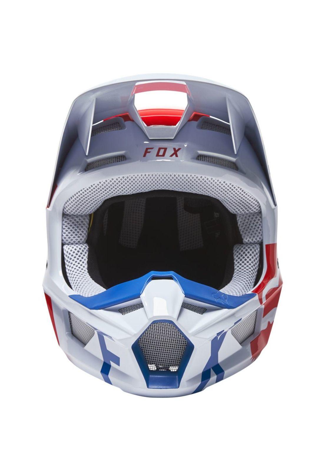 Casco Moto V1 Skew Blanco Fox-4