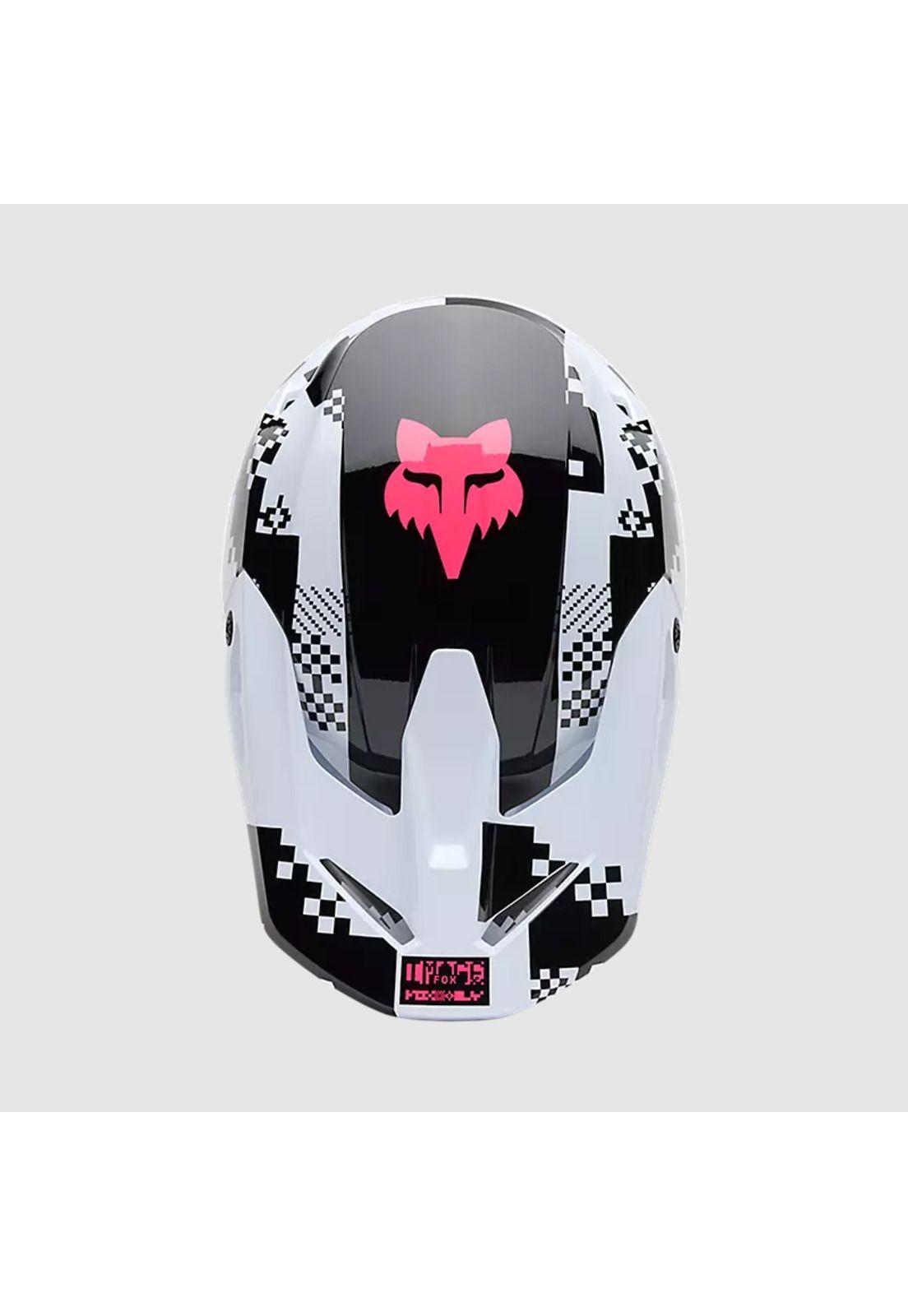 Casco Moto V1 Digi Image Negro/Rosado Negro Fox-3