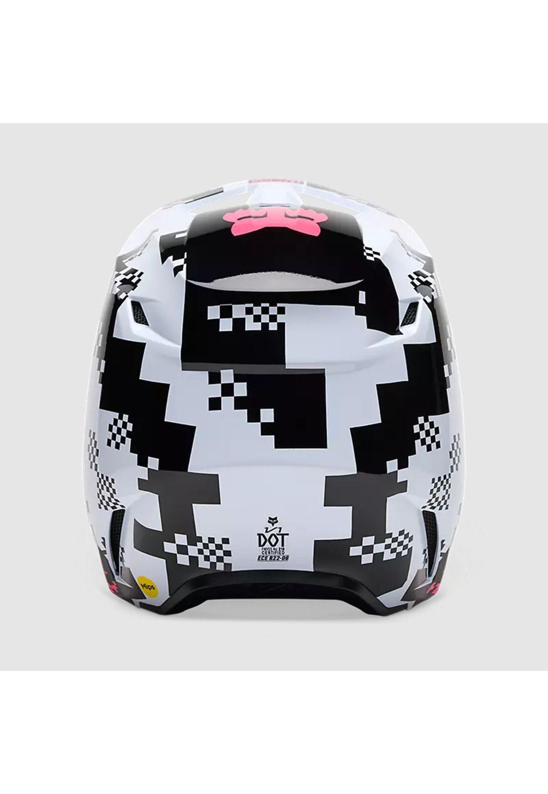 Casco Moto V1 Digi Image Negro/Rosado Negro Fox-4