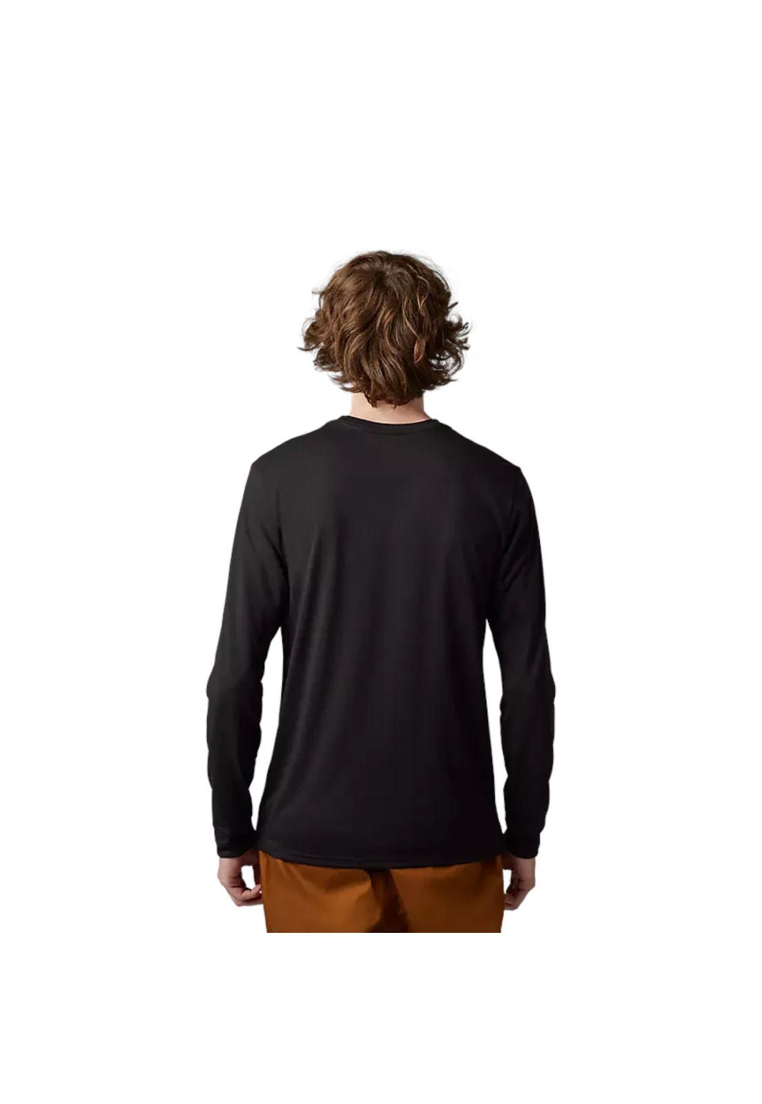 Polera Lifestyle Auxlry Manga Larga Negra Fox-1