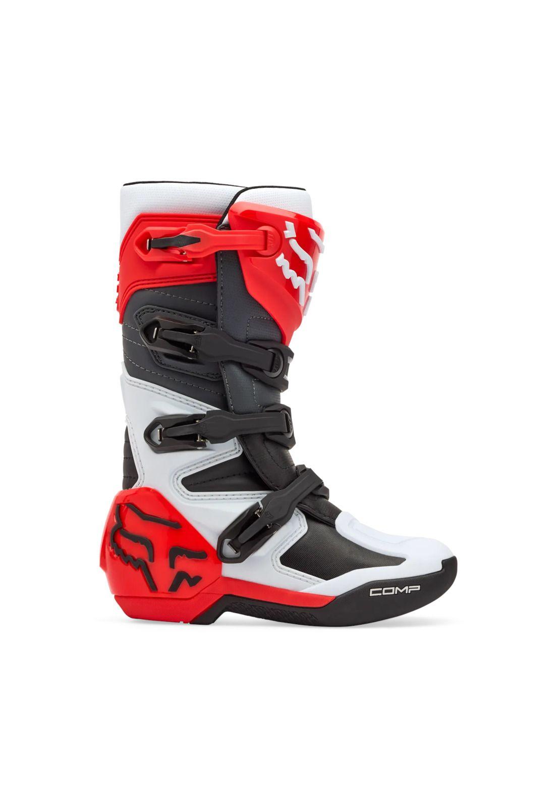Botas Moto Comp Blanco/Rojo Fox-1